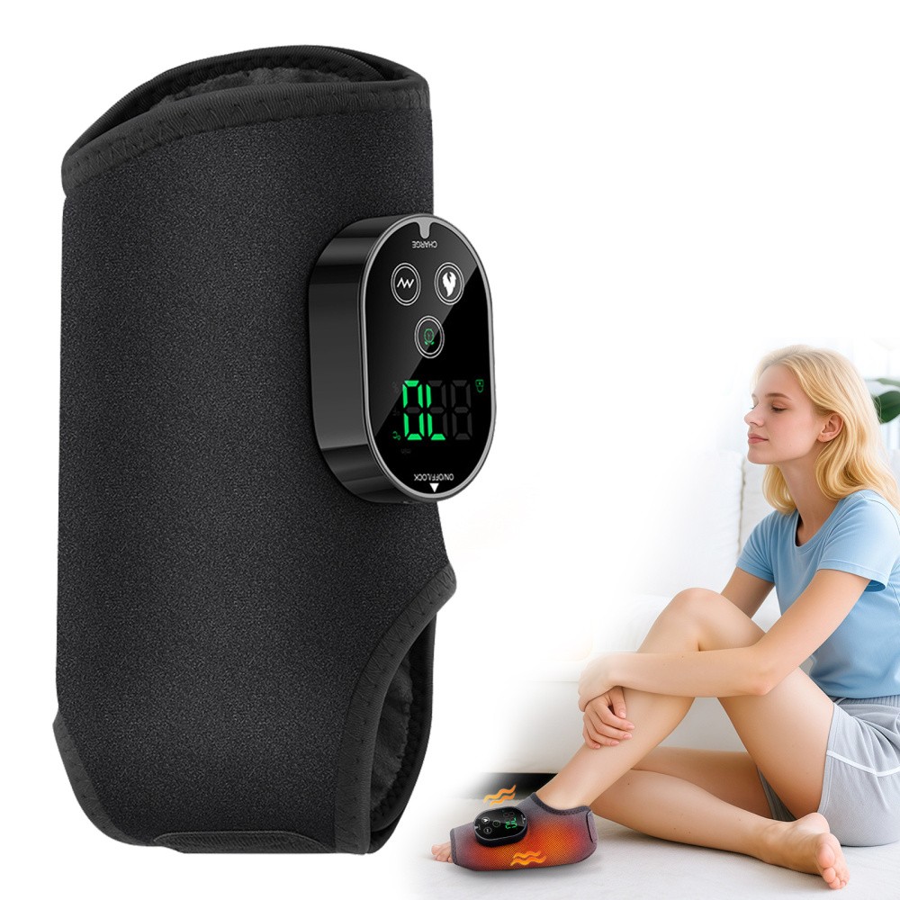 Cordless Foot Ankle Massager Relieve Ankle Pain 6 Heat Levels, 3 Vibration Modes