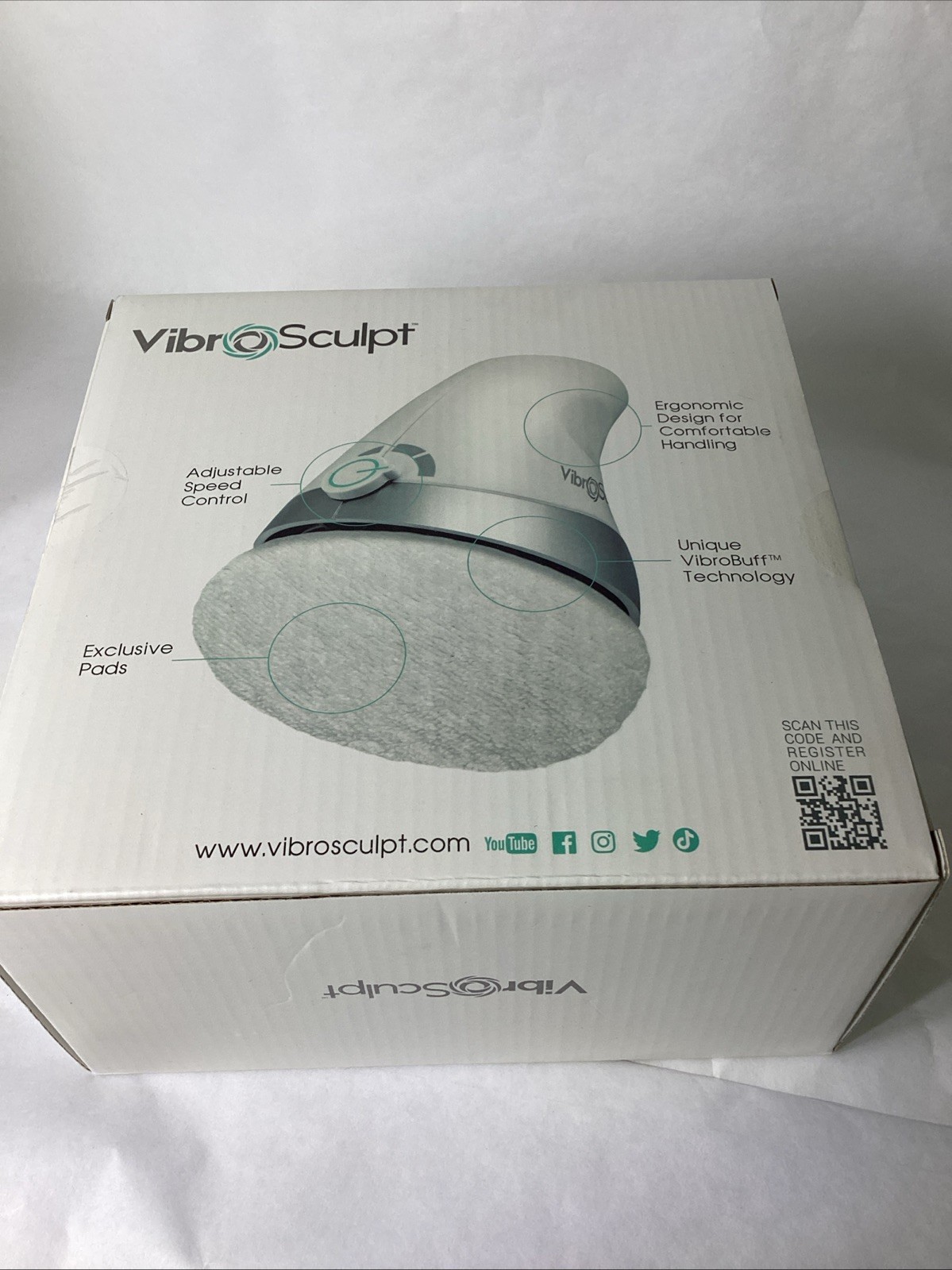 Vibro Sculpt Electric Deep Tissue Massager Cellulite Remover White NEW OEM SEAL