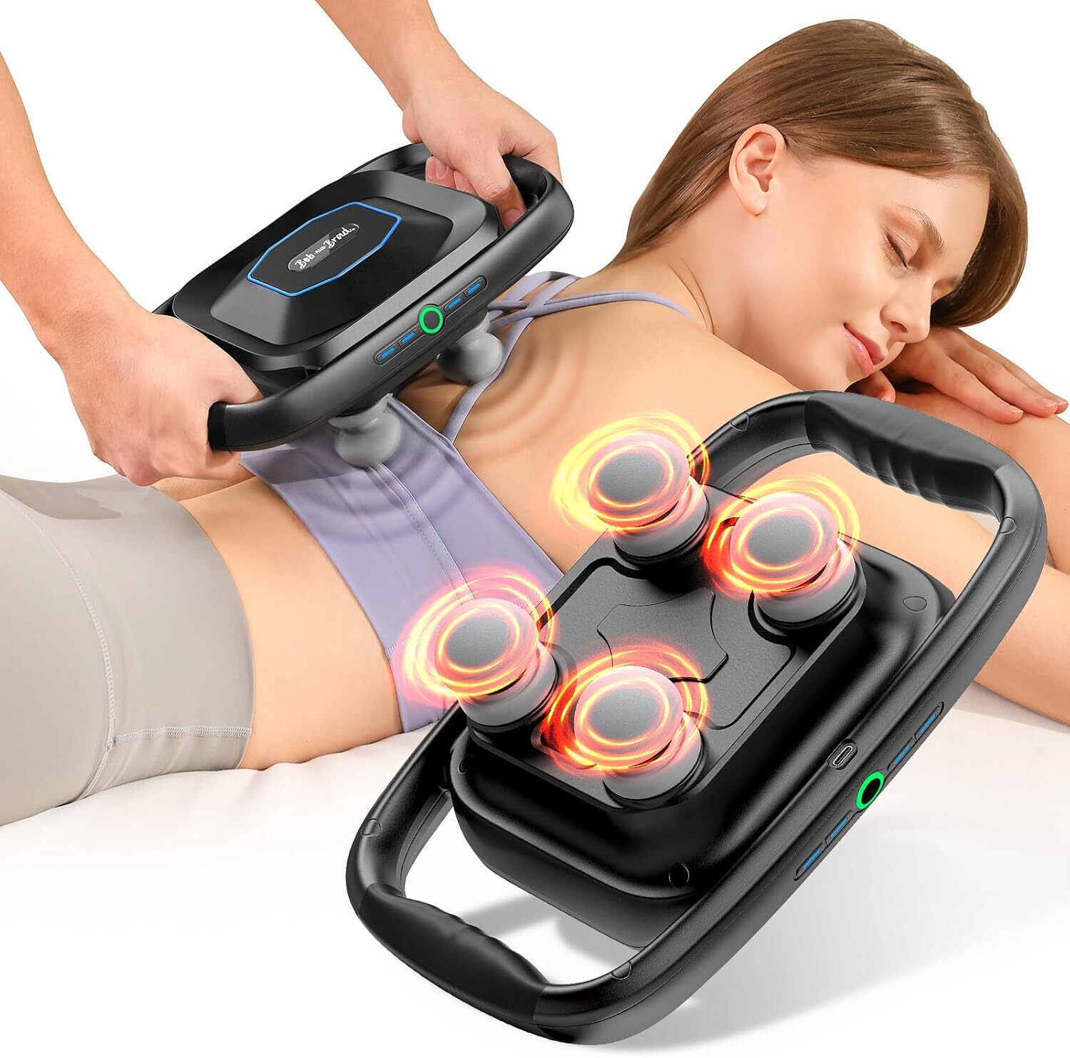 2-in-1 Massage Gun with 4-Head Deeply Relaxed for Back, Leg, Muscle, Athletes