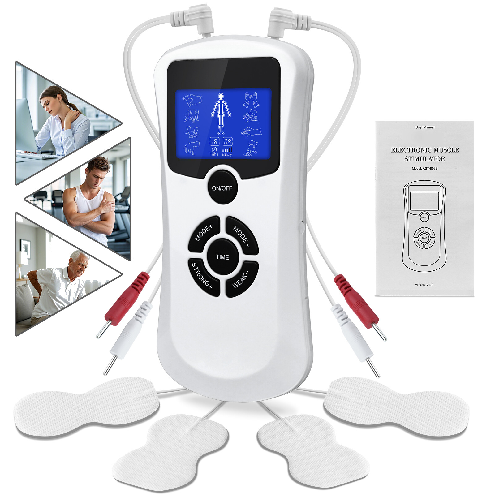 Tens Unit Electric Pulse Massager Muscle Stimulator Nerve Therapy Pain Relief