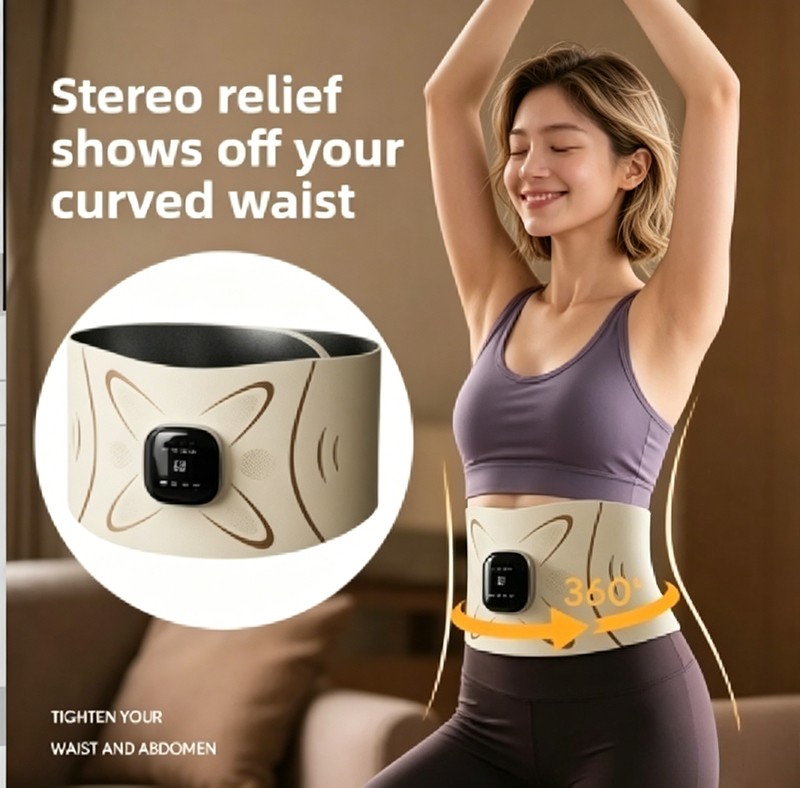 EMS Microcurrent Waist Massager with Hot Compress for Abdominal & Lumbar Relief