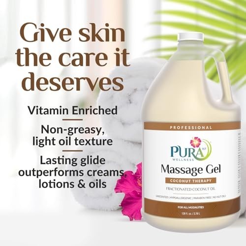 Coconut Massage Gel 128oz – Unscented Deep Tissue Therapy for Recovery & Relaxat