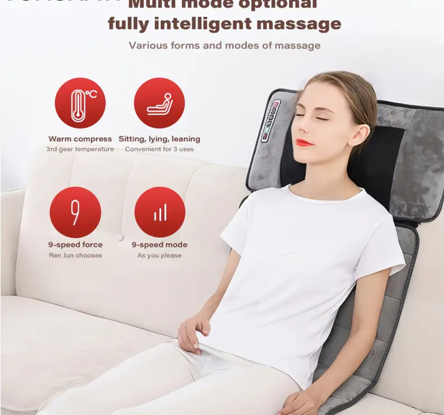 Full Body Electric Massage Mat w/Heat Vibration Massage Pad Cushion Back Massage