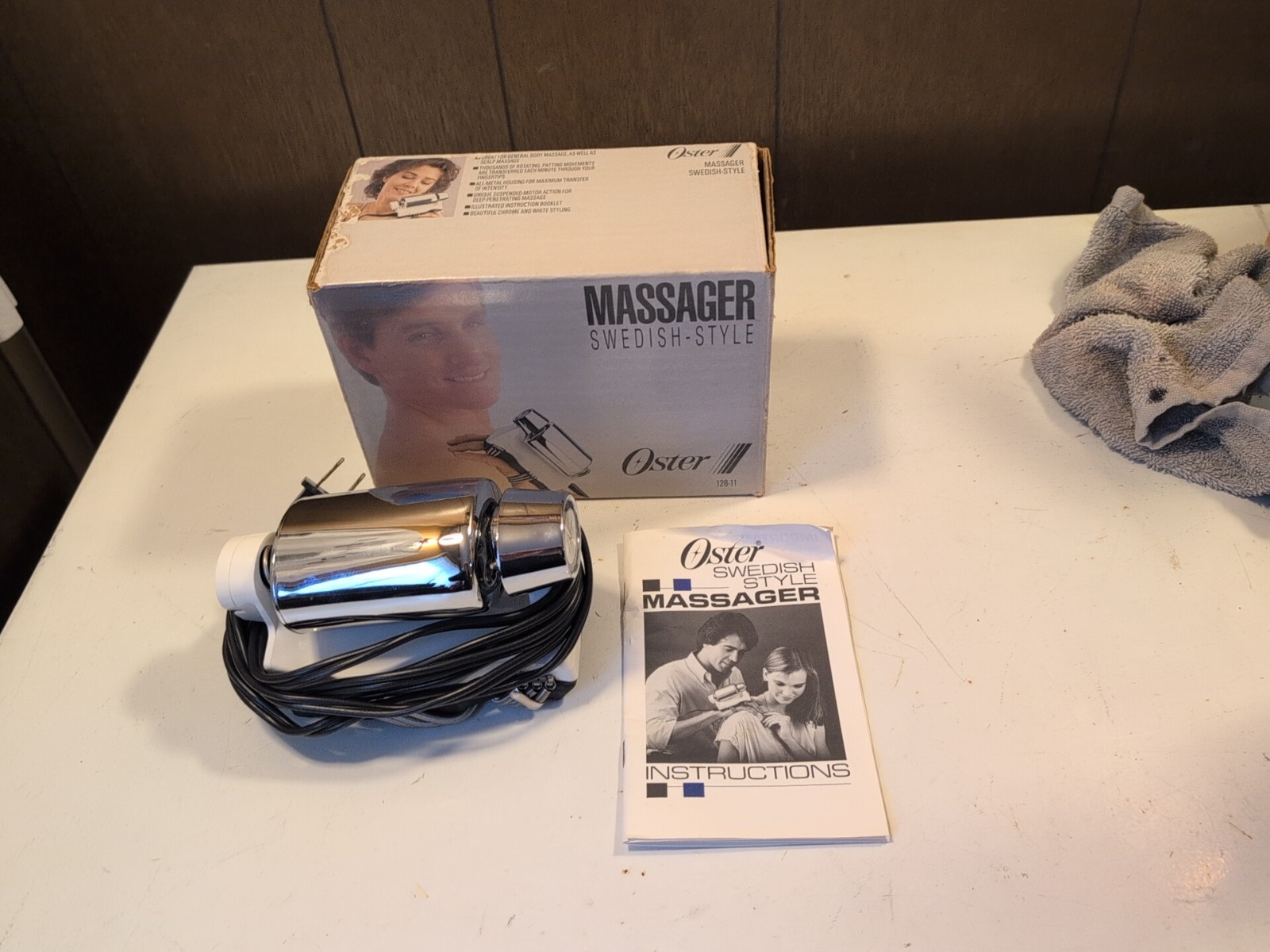 Vintage Oster Swedish Style Massager Model 126-11 original box 1988 Works Mint