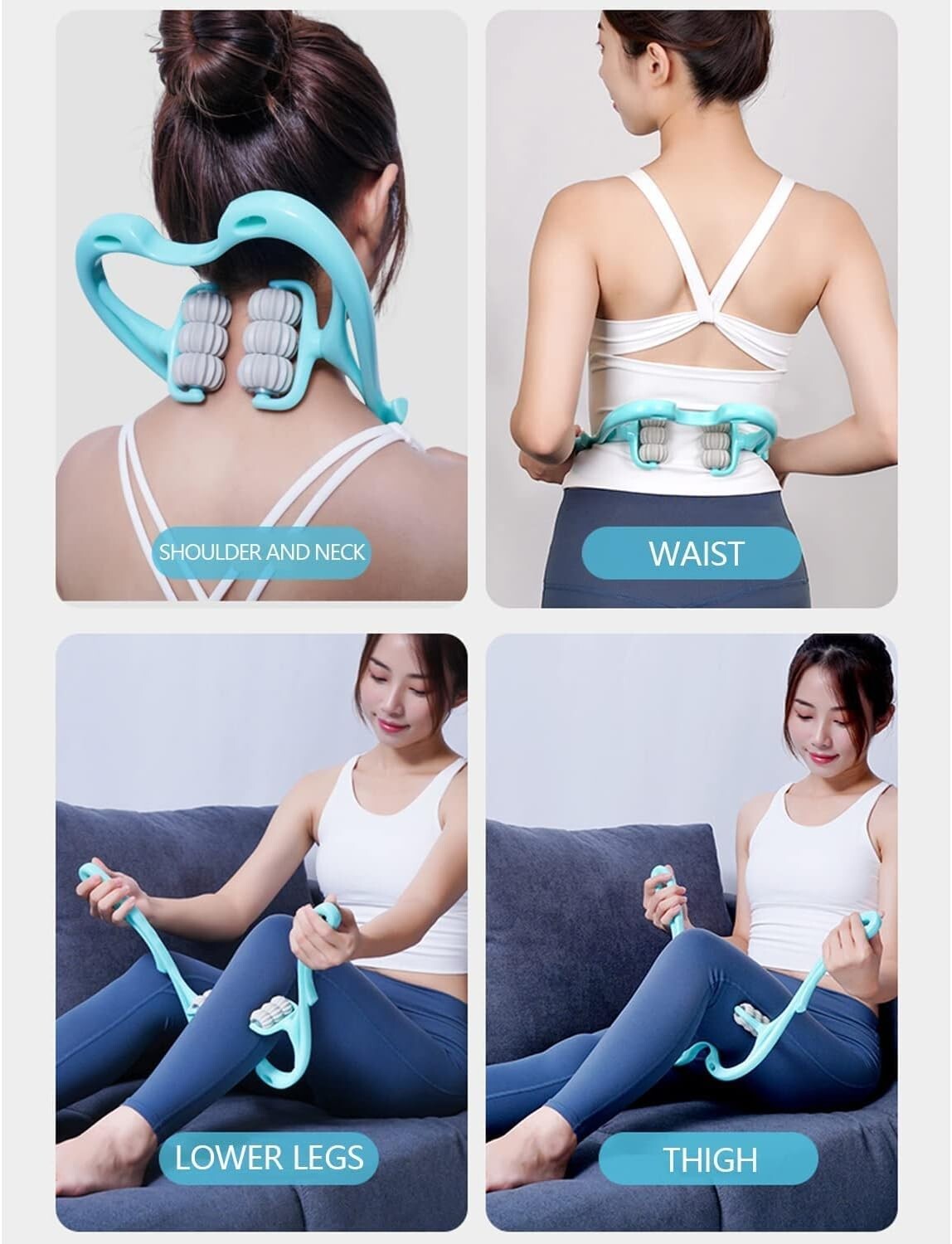 Trigger Point Roller Massager Tool for Pain Relief – Blue – Multi-Purpose