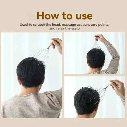 Head Massager Scratcher Neck Massage Scalp Relax Calm Stress Relief Octopus