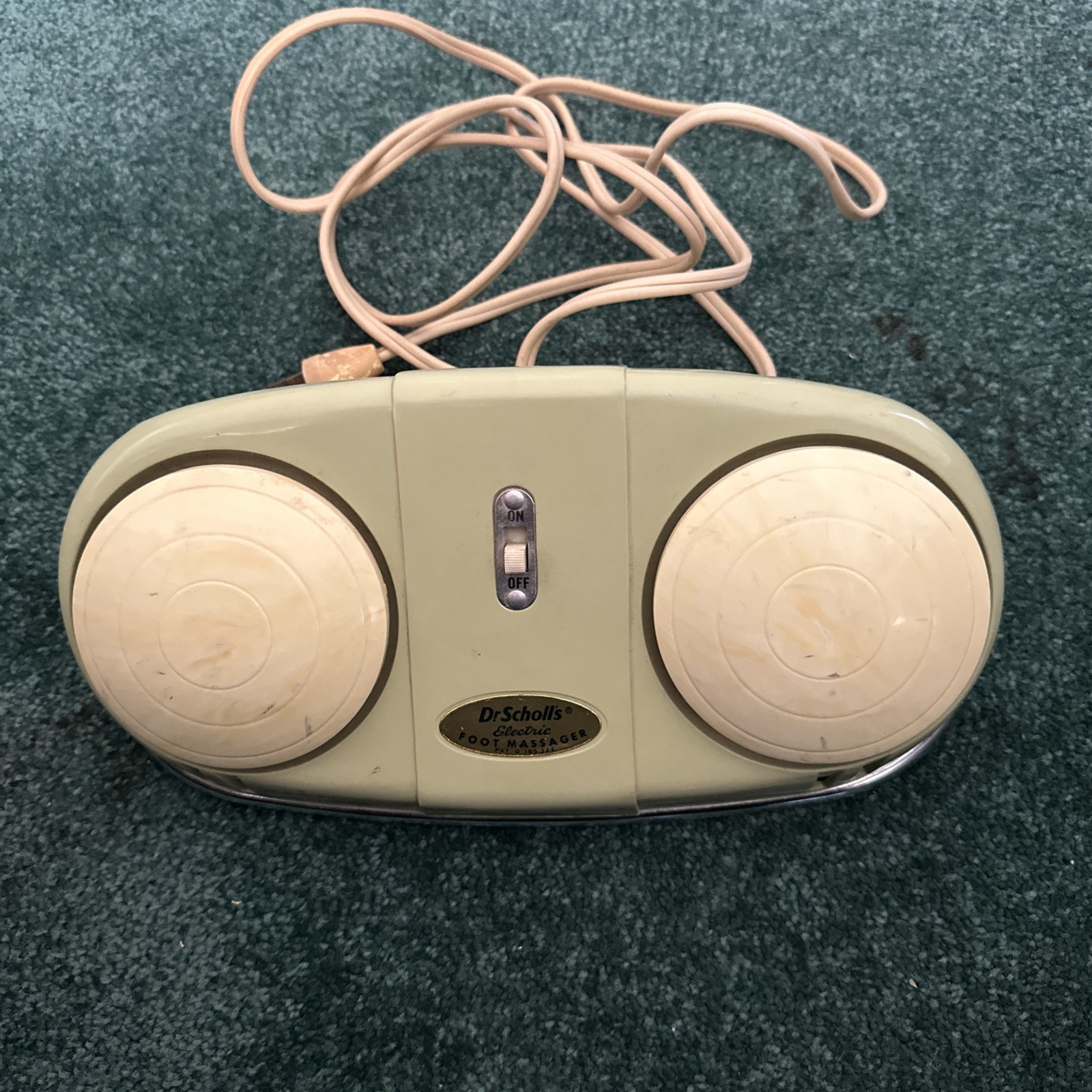 Vintage Dr. Scholls foot massager vintage mint green electric. WORKS GREAT