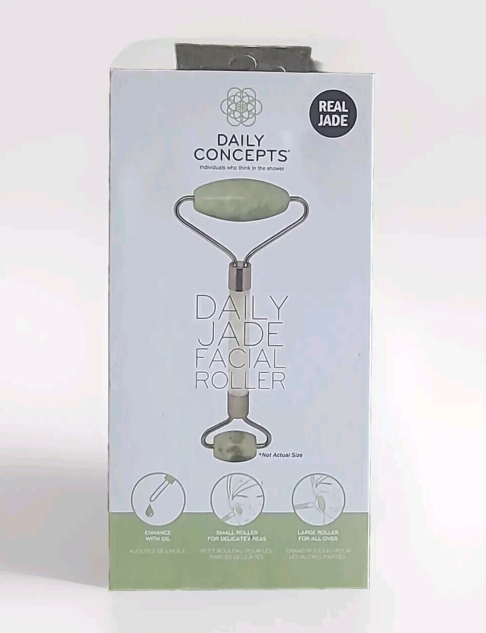 Daily Concepts | Daily Jade Facial Roller, 5.5 x 2.5 in, New & Sealed Real Jade