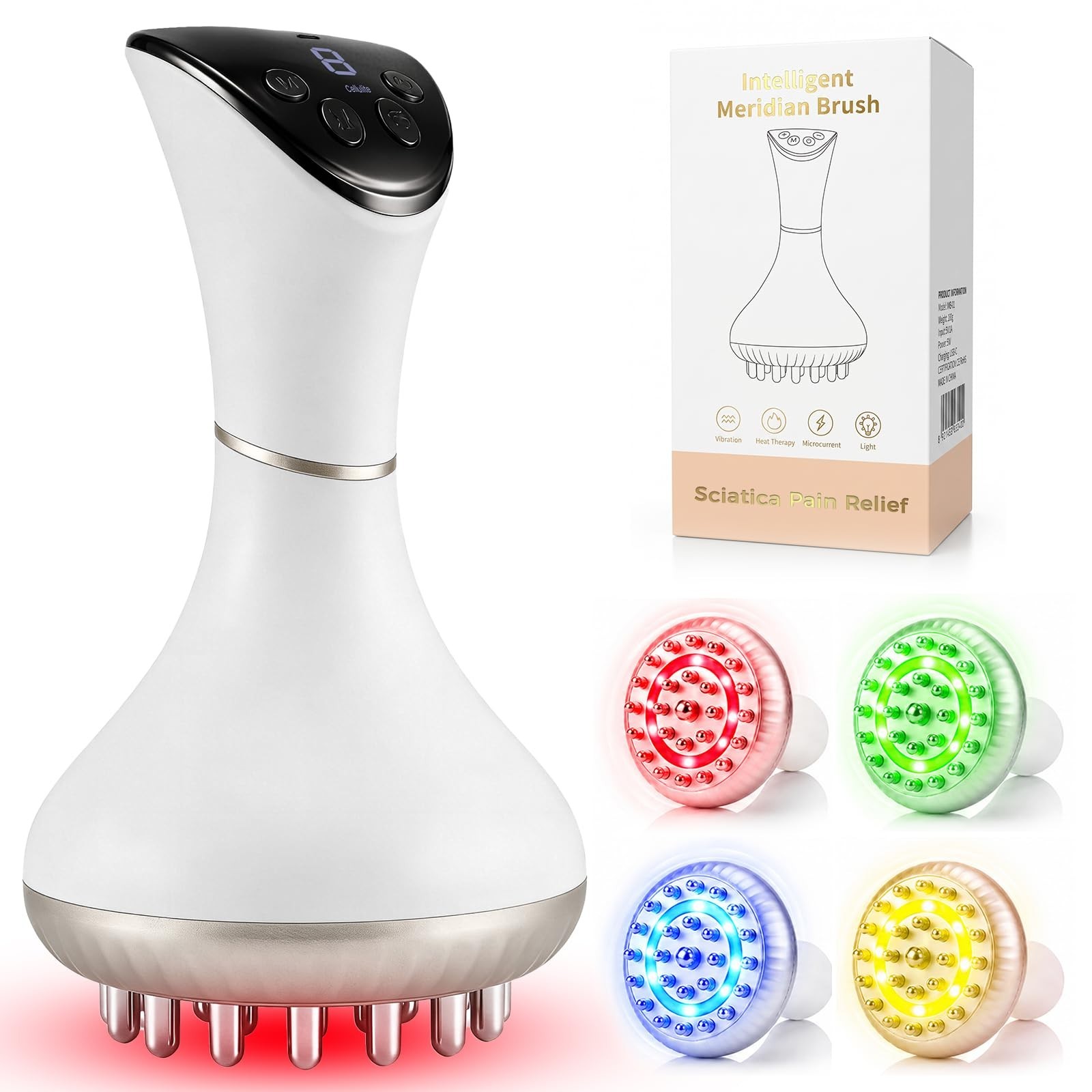 Deep Tissue Massager for Sciatica Pain Relief – Multi-Mode, Heat & Light Therapy