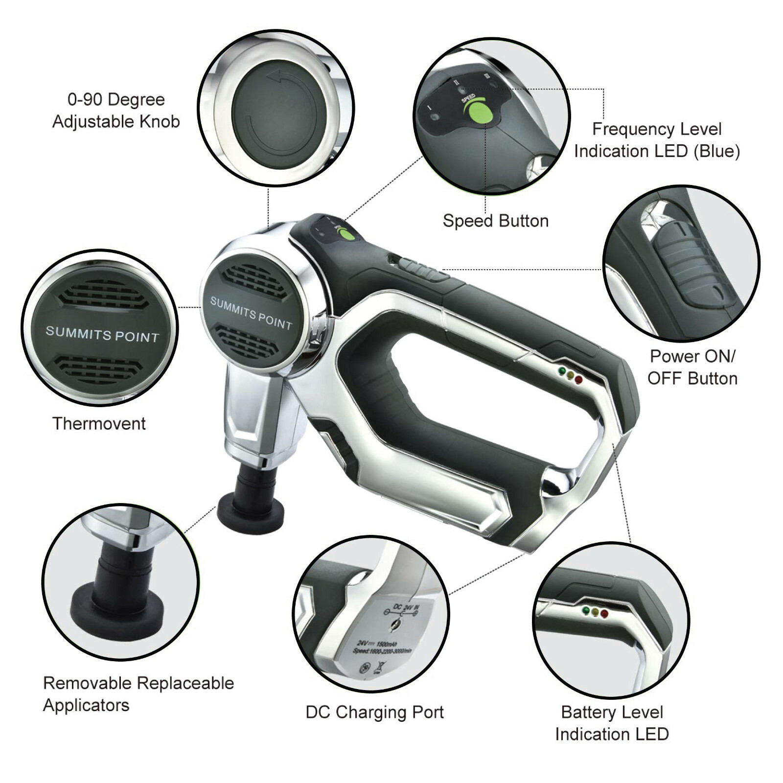 Wireless Massage Gun Carbon Fiber Percussive Vibration Therapy Promote Recovery