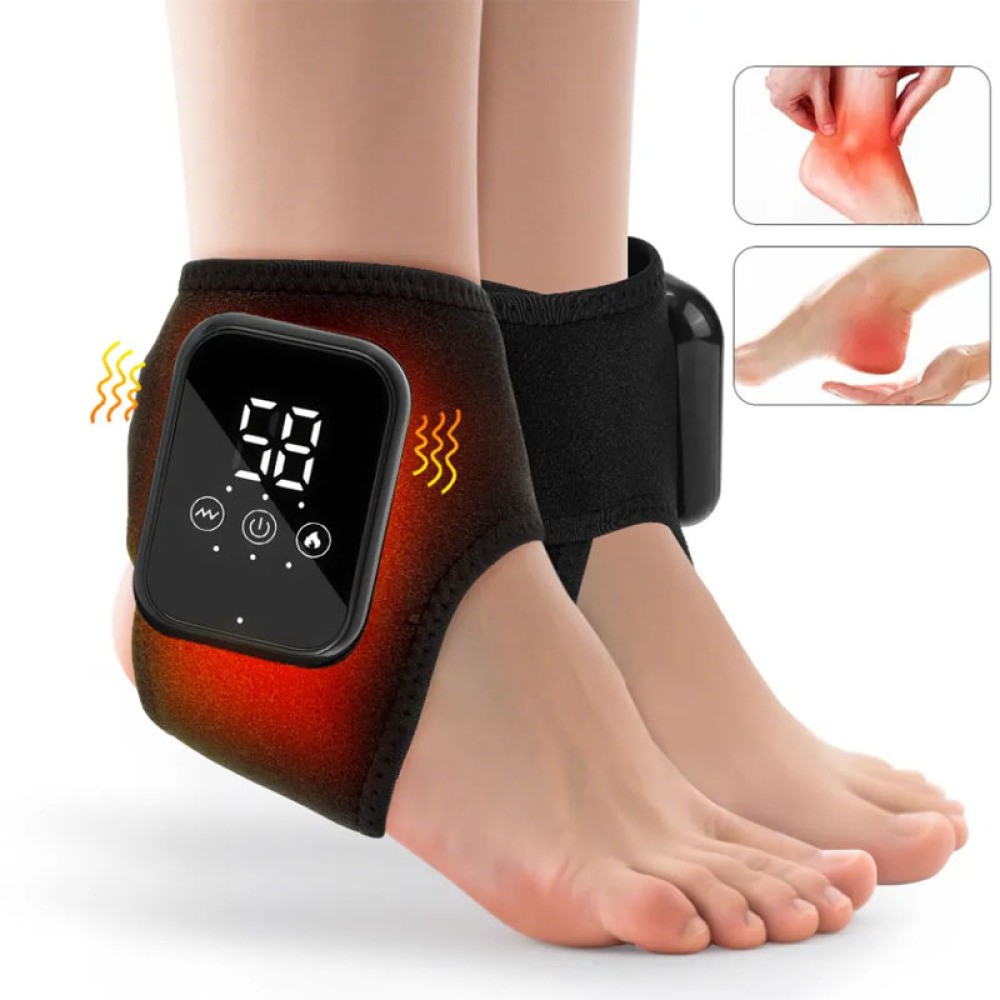 1/2PACK Electric Foot Ankle Massager Pain Relief 3 Modes Vibration Hot Compress