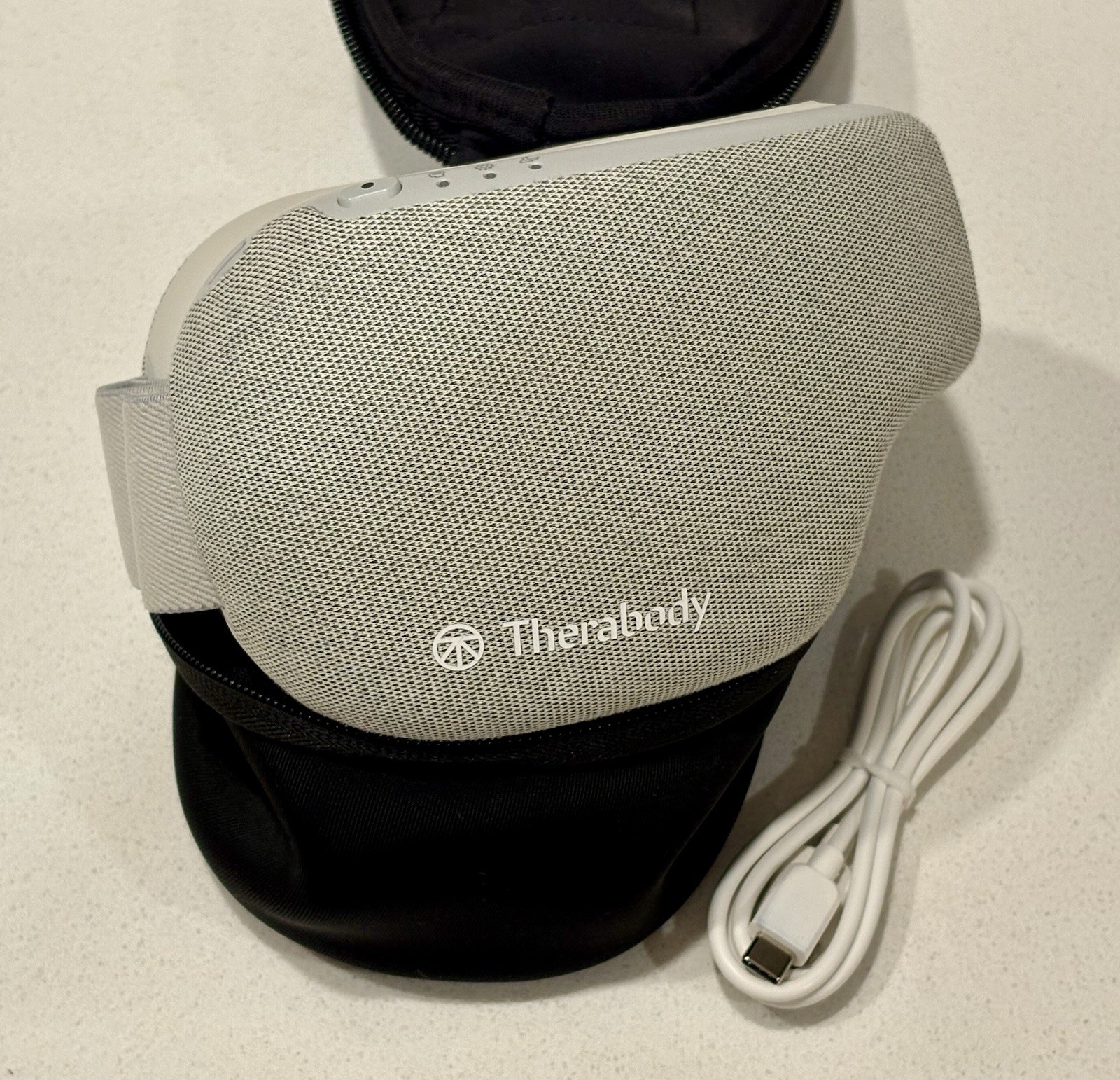 Like New Therabody Smart Goggles Grey Gen 1 with Carrying Case Charging Cable