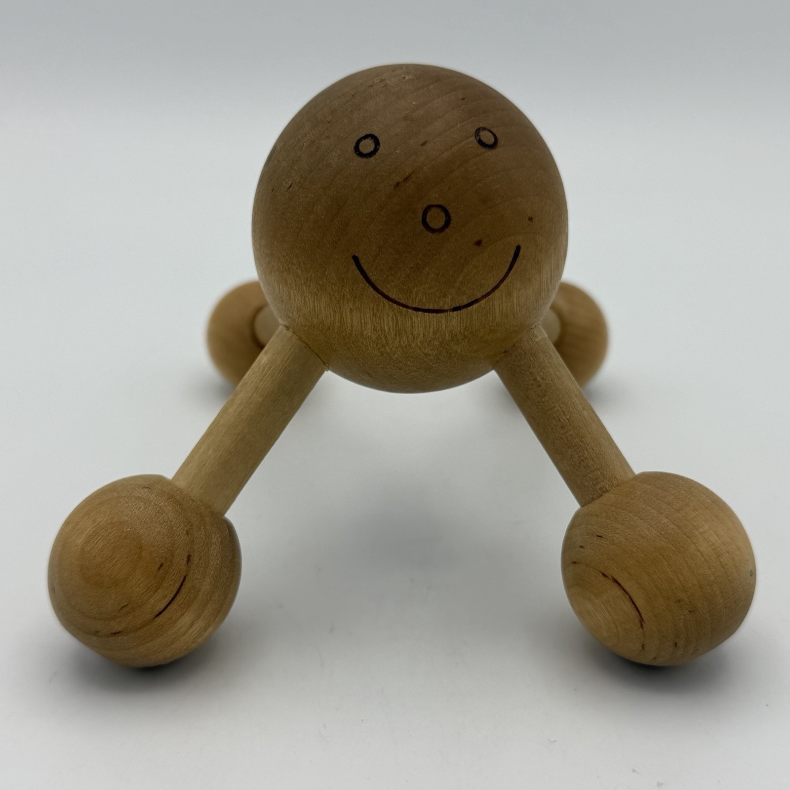 Vintage 90’s Mr. Happy Body Massager Wood Smiley Face The Original USA Made
