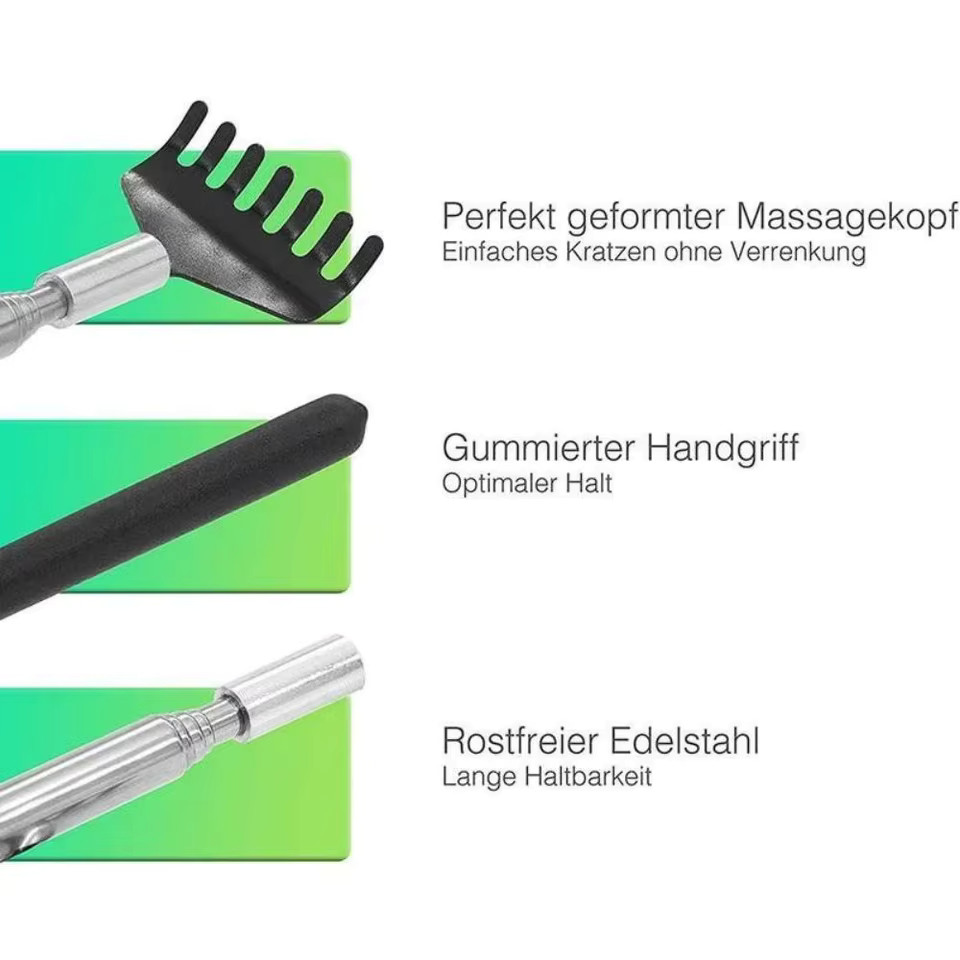 Telescopic Back Scratcher and Back Massager, Stainless Steel Metal Tool with …