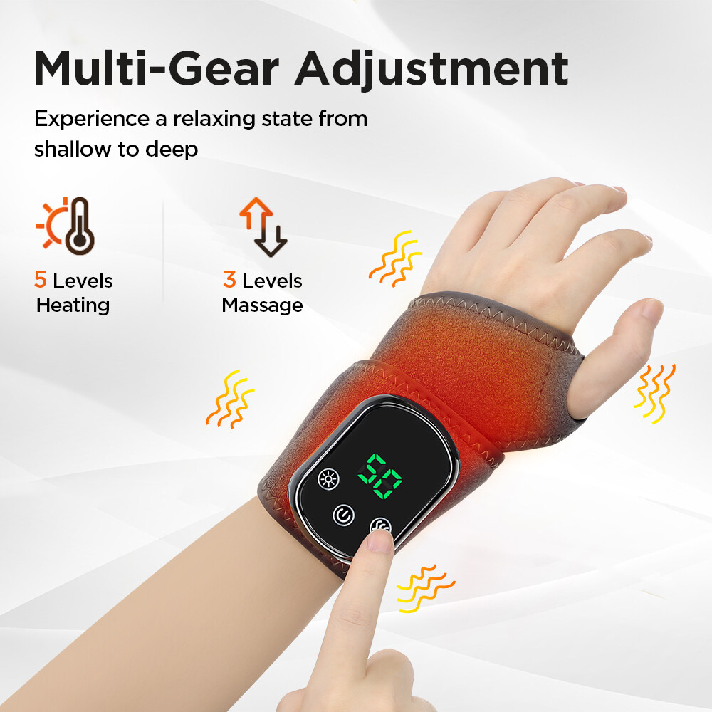 Wrist/Foot and Ankle Massager Brace for Pain Relief Heating Vibration Therapy