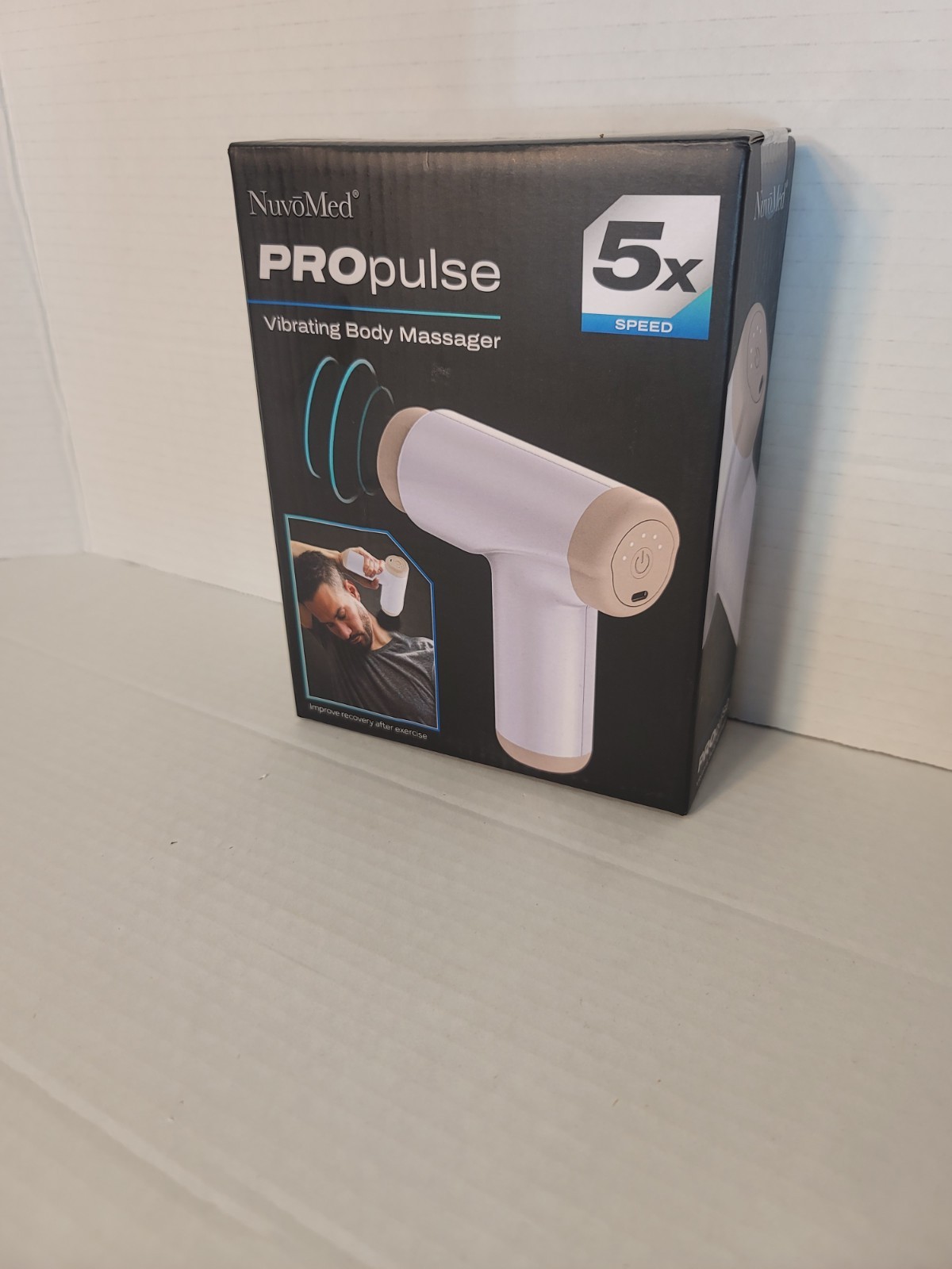 NuvoMed PROpulse Vibrating Body Massager 5 Speed Muscle Gun Rechargeable Battery