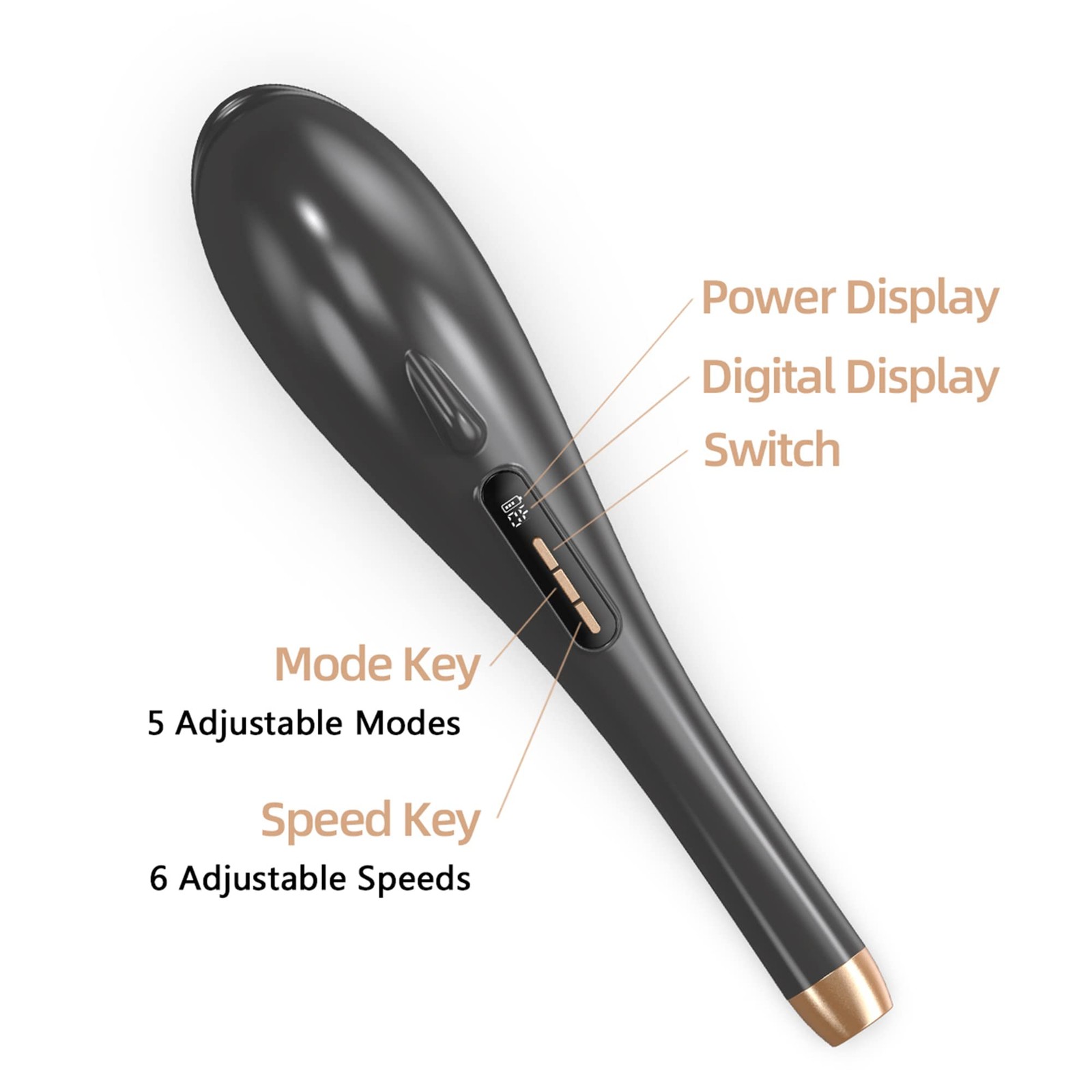 Back Massager for Pain Relief, Portable Cordless Massager with Type-C Charging,