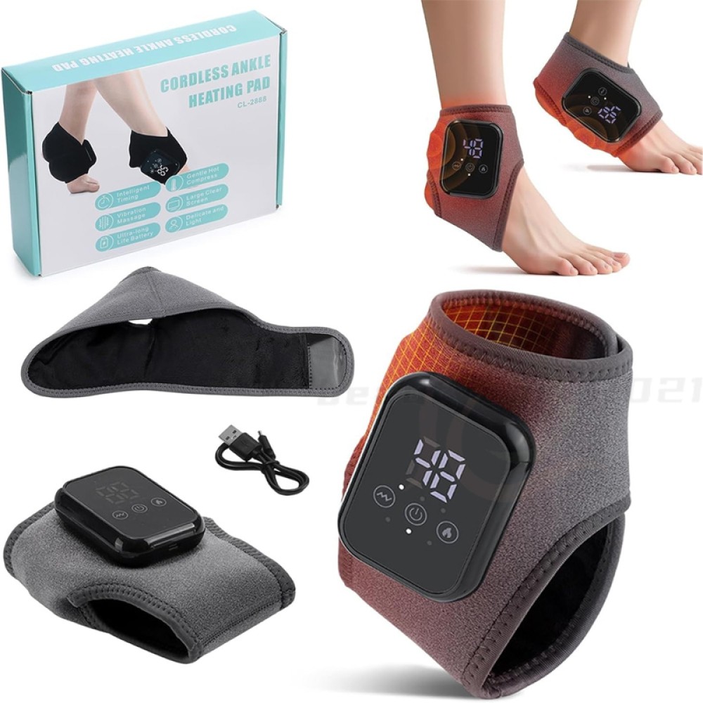 Electric Foot Ankle Massager Relieve Ankle Pain 3 Heat Levels, 3 Vibration Modes