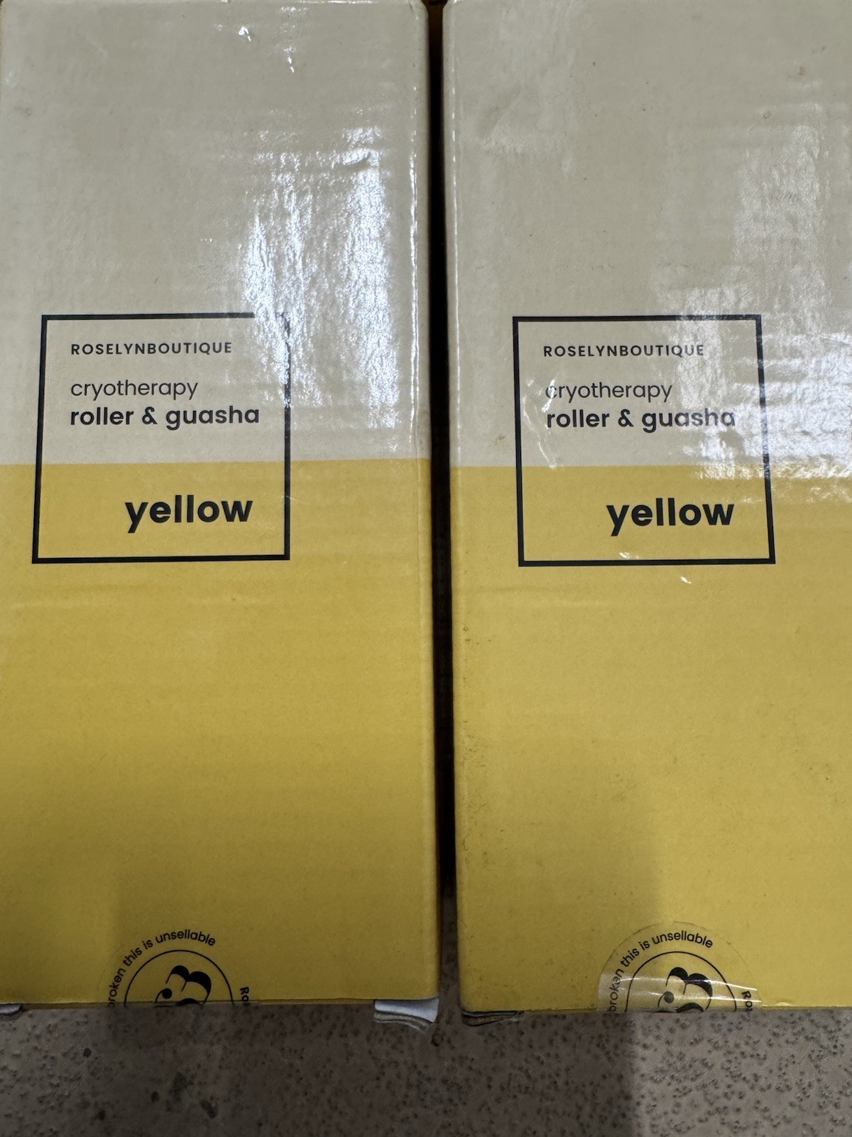 5 Pack NEW IN BOX – RoselynBoutique – Ice Roller & Guasha – Yellow Color