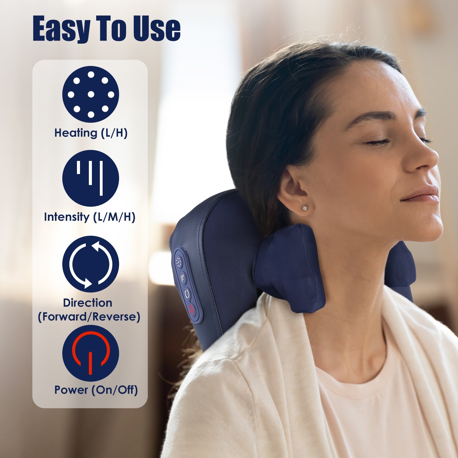 Shiatsu Back Neck Shoulder Massager Kneading Heated Pillow Mom Christmas Gifts