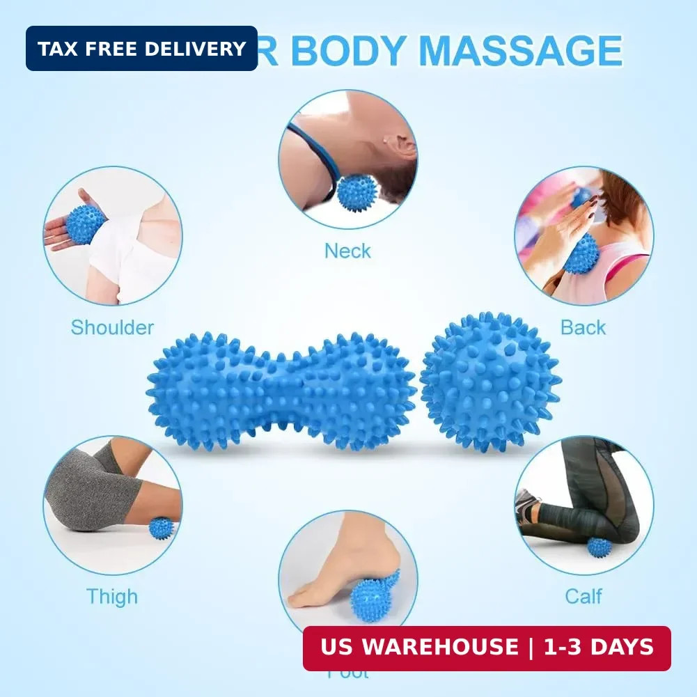 URAQT Spiky Massage Ball Set, 2 Pack Physical Therapy Massage Balls, Hard Lacros