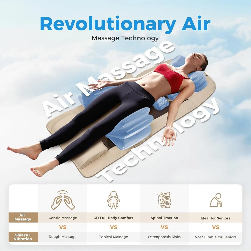 FUPTOS FULL BODY MASSAGE MAT WITH AIRBAG STRETCHING – GENTLE BROWN + BEIGE