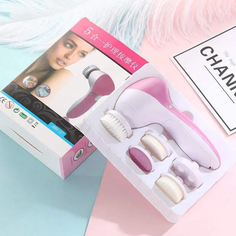 Electric Face Cleaning Brush 5-In-1 Skin Care Massager Facial Tool