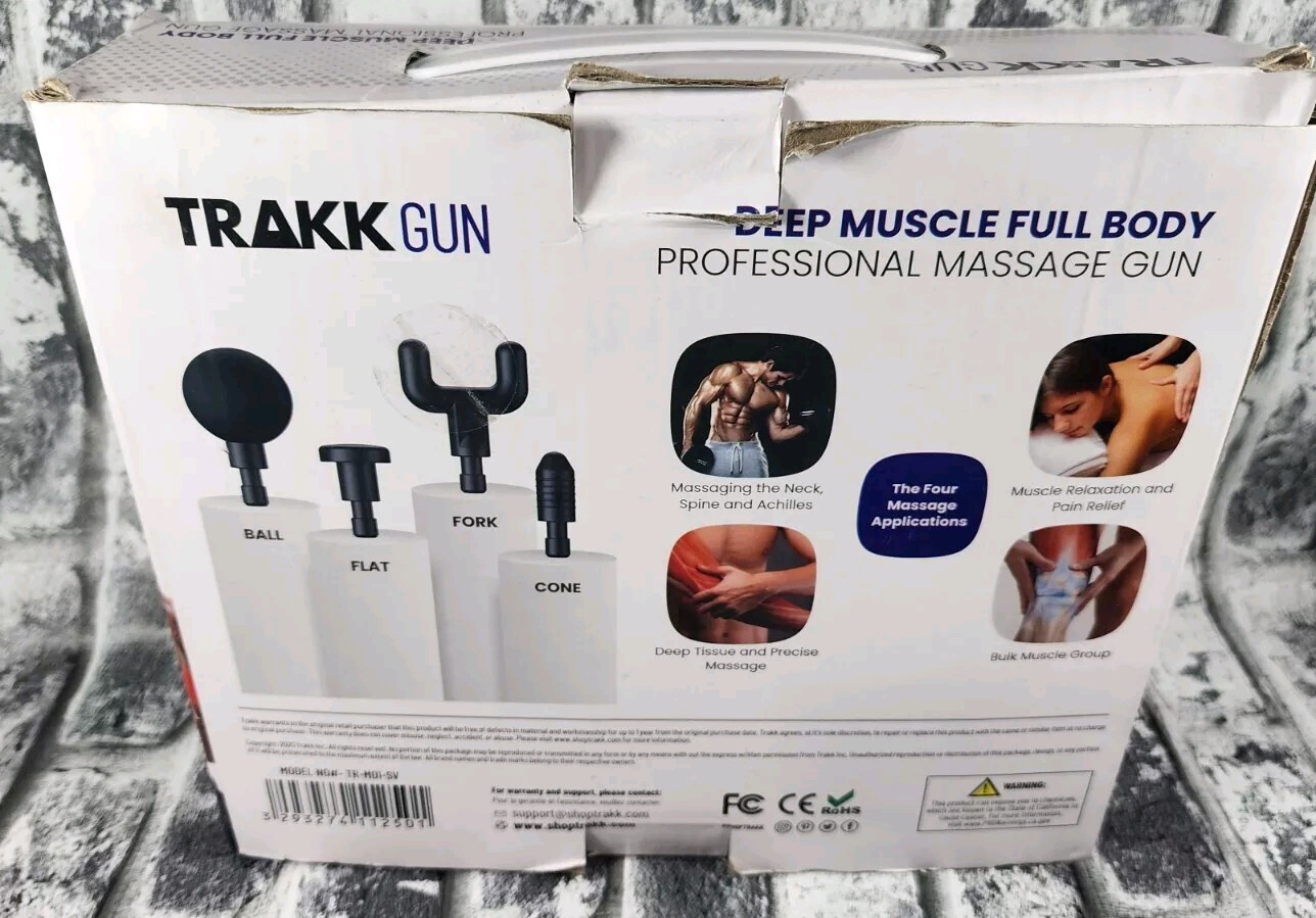 TRAKK GUN Deep Tissue Muscle Full Body Professional Massage TR-M01-PK Silver