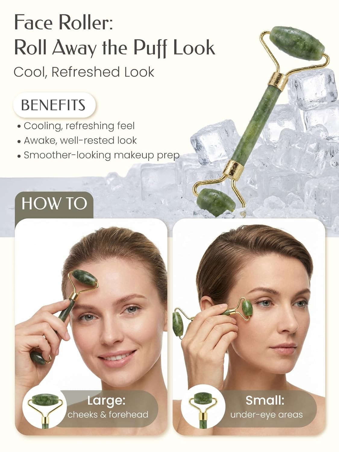 5PCS Face Roller & Gua Sha Facial Tools, Face Massage for Wrinkle Reduction & Pu
