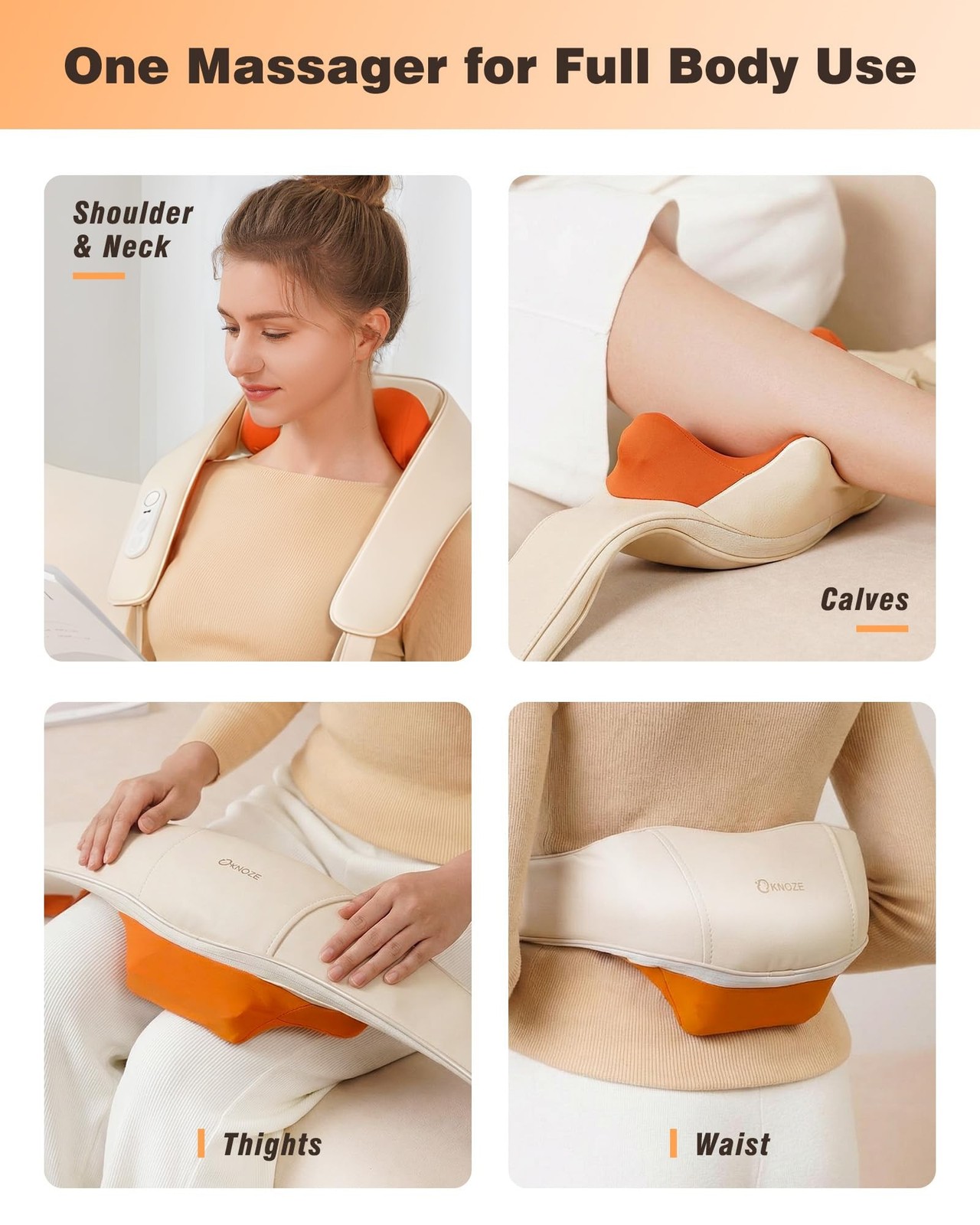 KNQZE Neck and Shoulder Massager with Heat, Cordless Back and Neck Massager, …