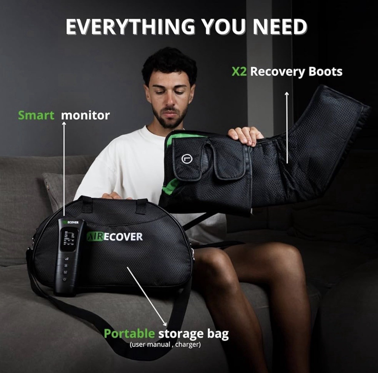 AIRECOVER Leg Compression Massager w/ Heat Circulation Lymphatic Drainage