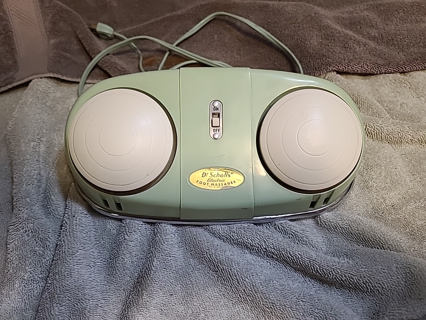 Vintage Dr Scholls Electric Vibrating Foot Massager No.411 Beige White