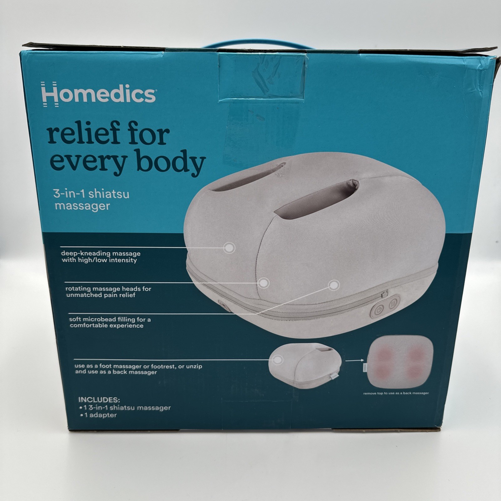 Homedics 3-in-1 Shiatsu Massager (FMS-290HJBL) NEW OPEN BOX NEVER USED!