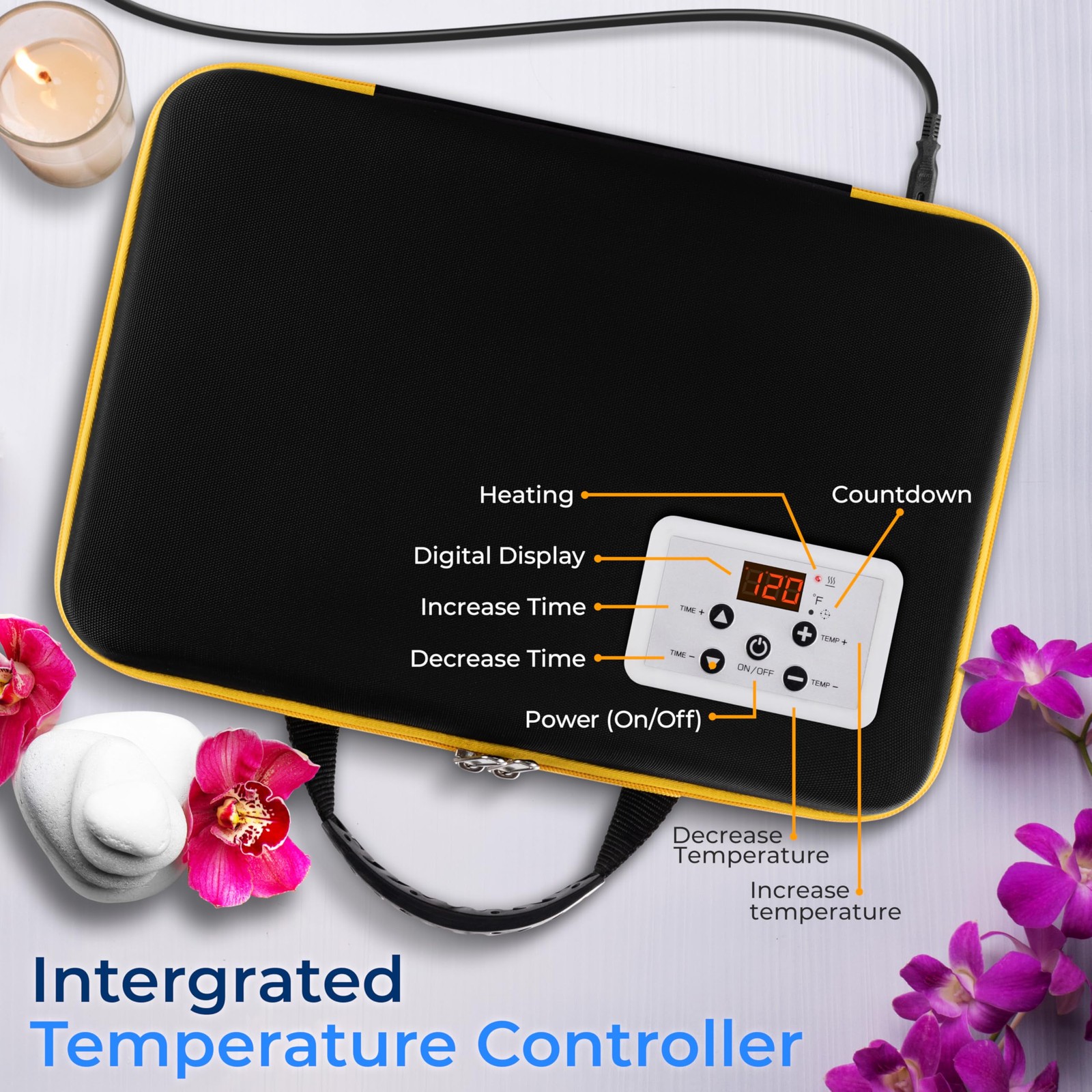 Serenelife Massage Stone And Heating Bag Set – Spa Portable Heated 12 Rocks