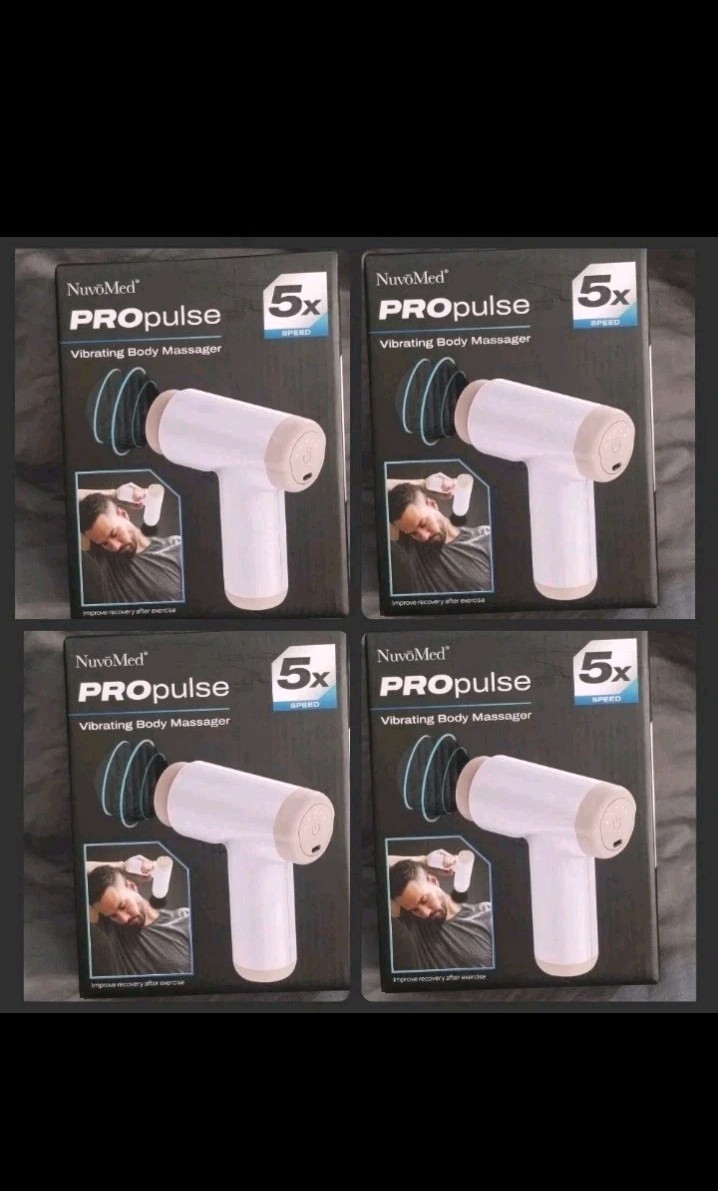 (4) NuvoMed PROpulse Vibrating Body Massager 5 Speeds Rechargeable Battery USB