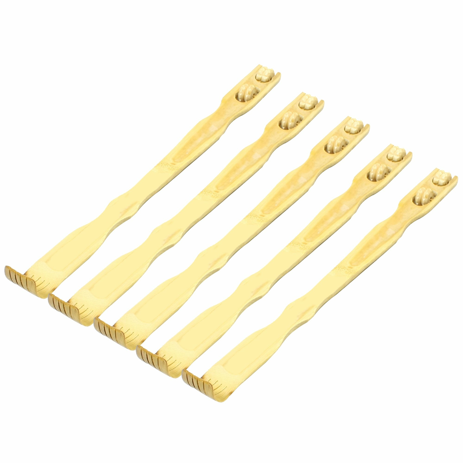 5 Pcs 18″ Bamboo Wooden Itch Therapeutic Relaxer Back Scratcher Massage Roller