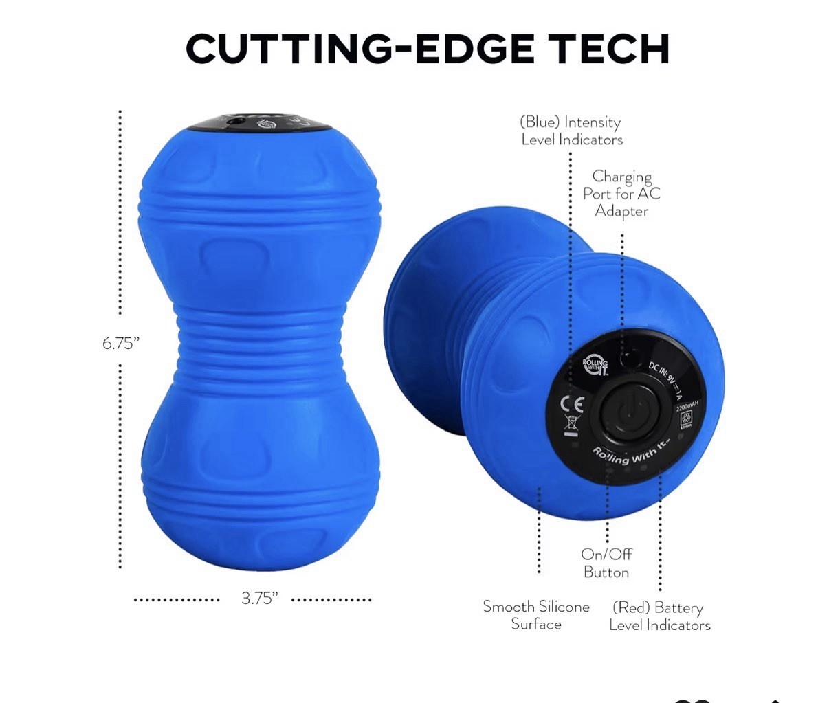 Rolling With It Vibrating Peanut Massage Ball – Blue