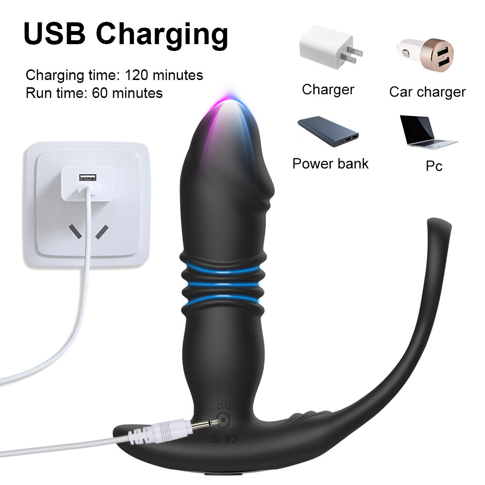 Telescopic Prostate Massager Multi Speed Vibration Machine Waterproof Women Men