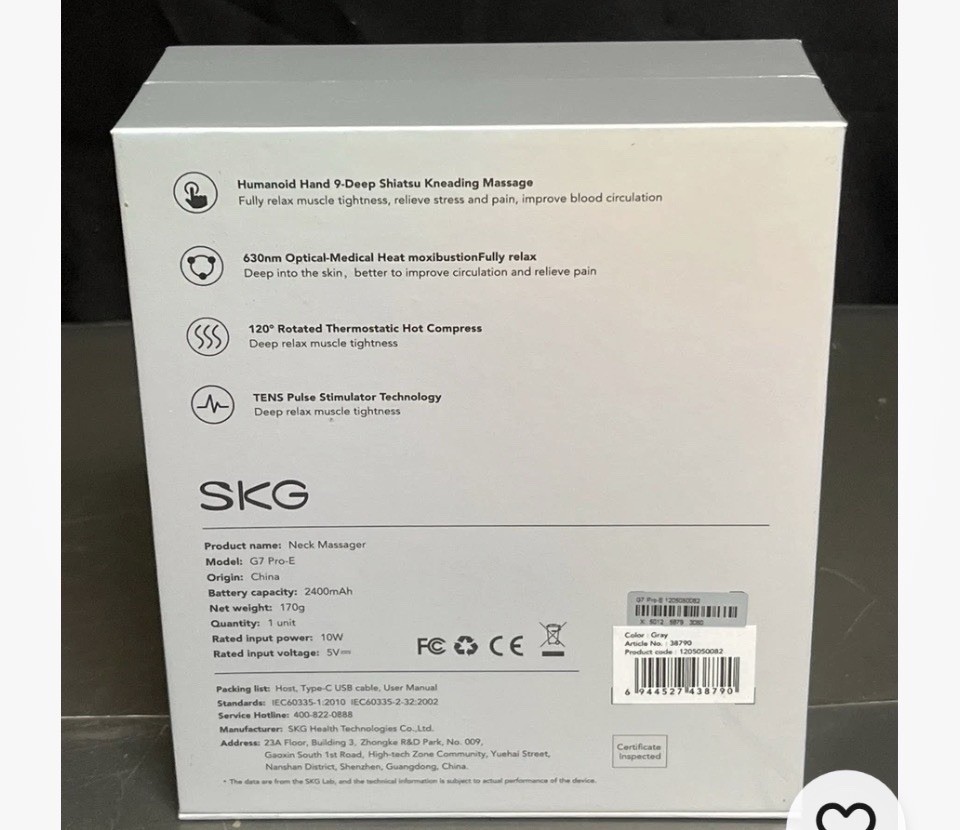 SKG G7 Pro Fold Neck Massager for Pain Relief Deep Tissue Vibration Cordless