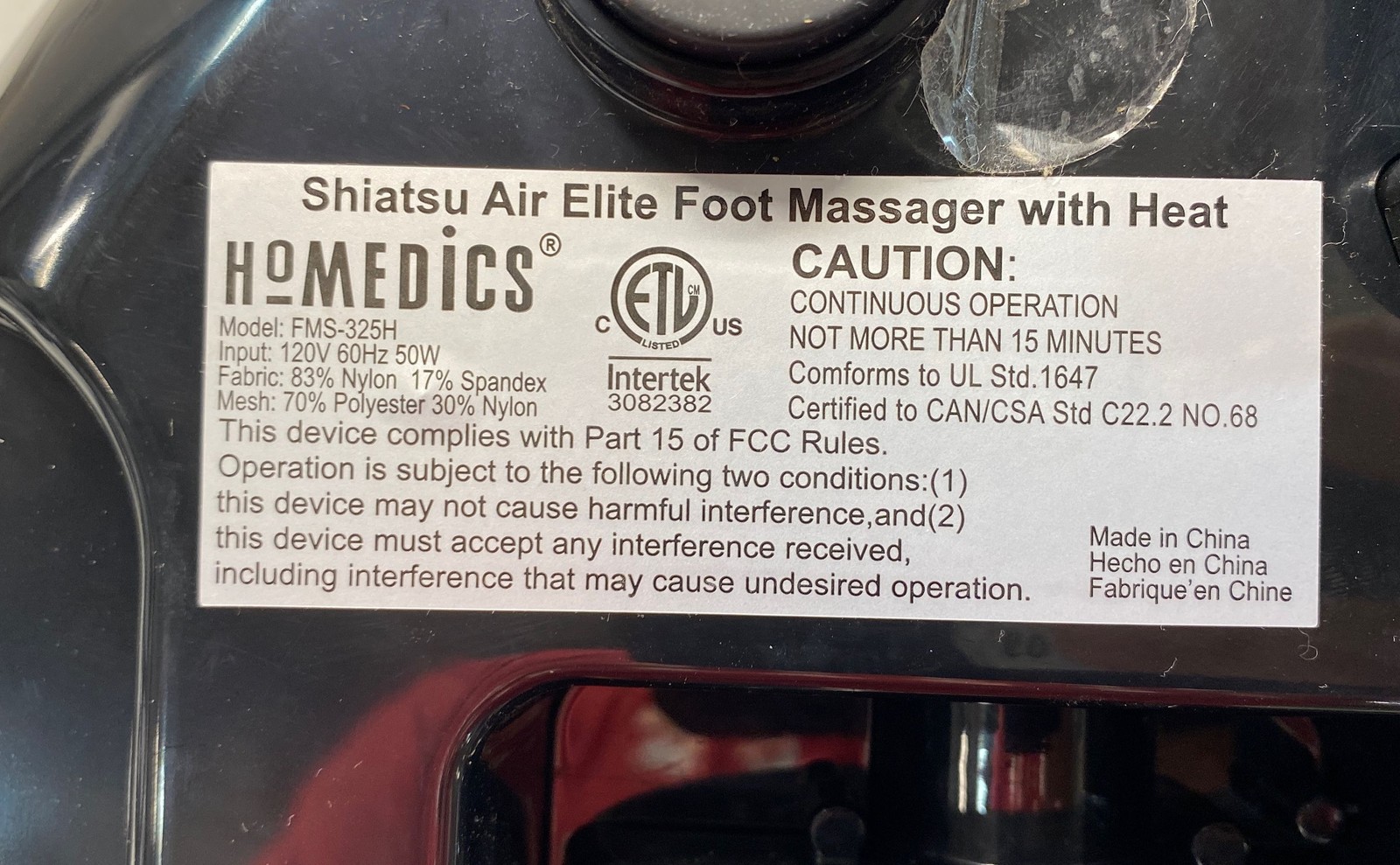 HoMedics FMS-325H Shiatsu Air Elite Foot Massager with Heat White