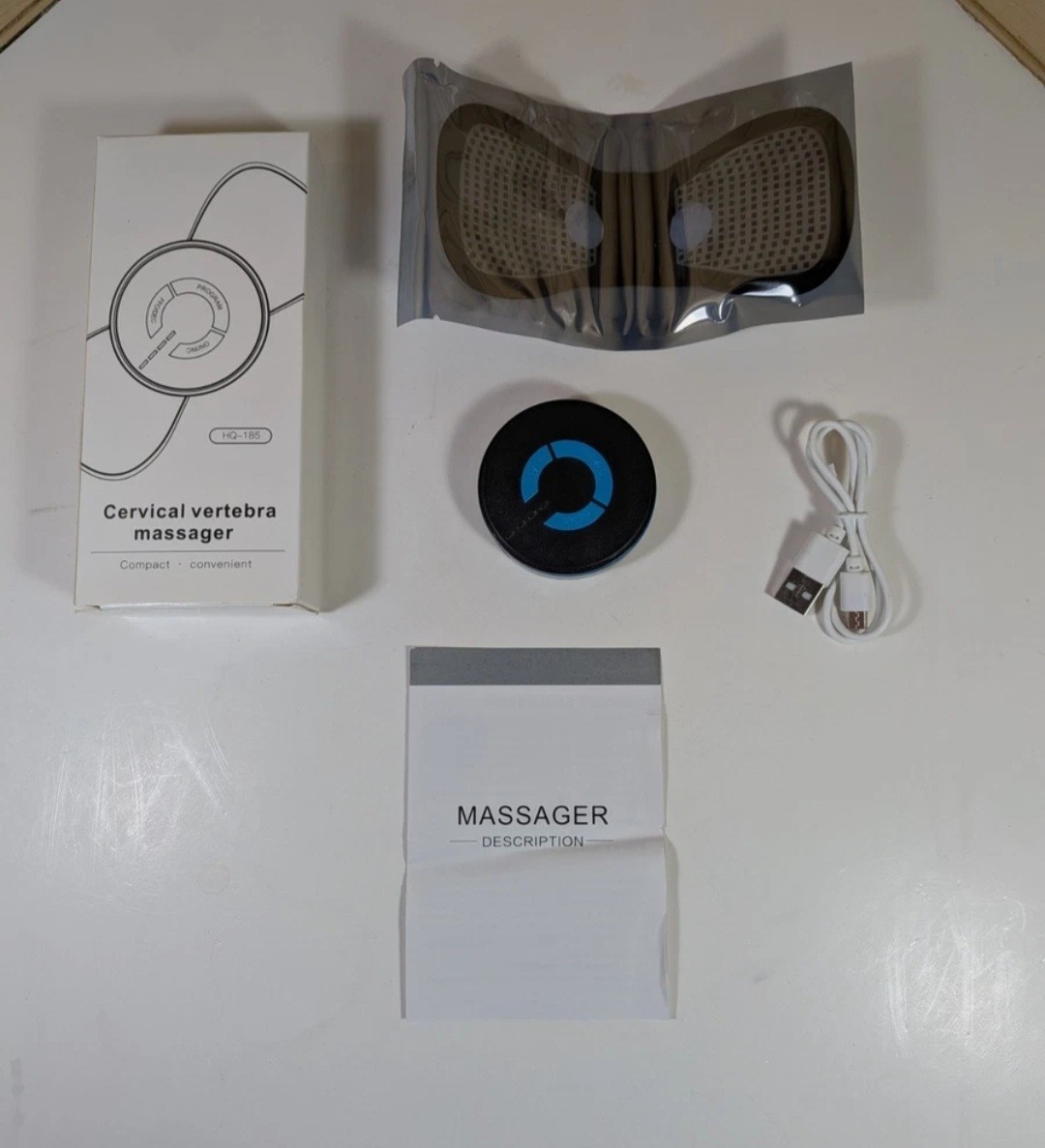 Cervical Vertebra Massager HQ-185 Compact Portable, With Patch Pad