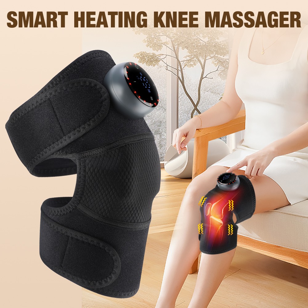 Electric Knee Massager Shoulder Brace with 5 Vibration Modes, 5 Heating Levels