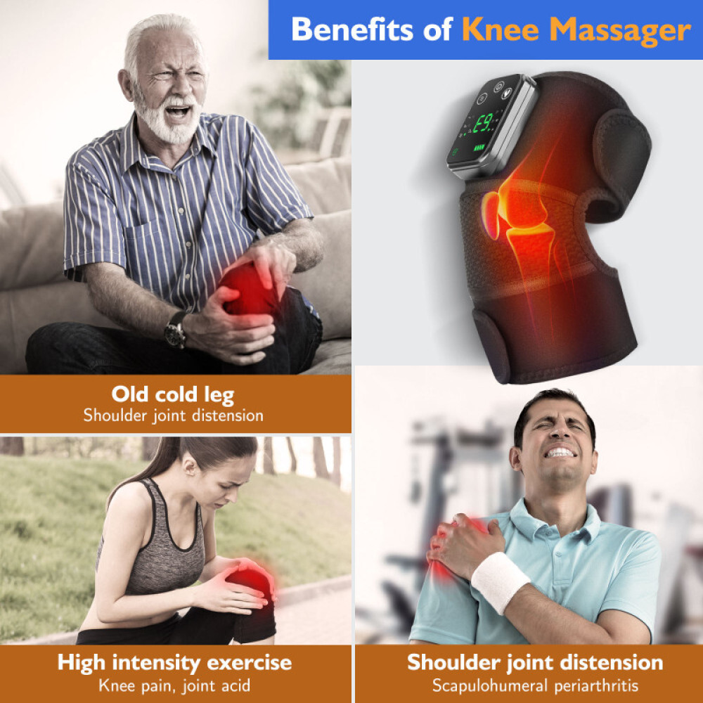 2PACK Electric Heated Vibration Knee Elbow Joint Pad Shoulder Wrap Brace Massage