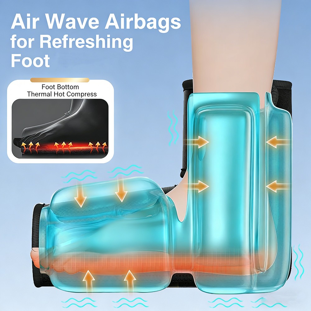 1/2 Pack Cordless Foot Ankle Massager with 5 Heat Levels, 5 Vibration Modes