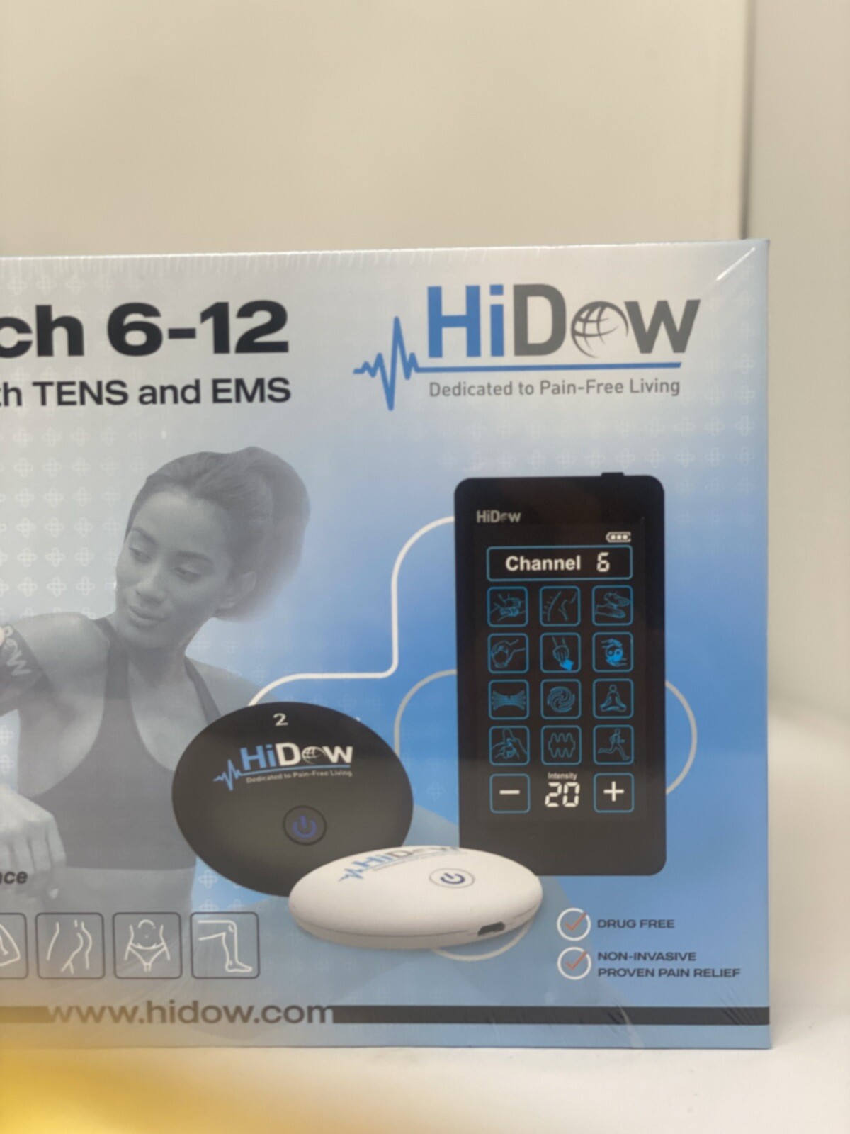 NEW HiDow Pro Touch 6-12 Professional Strength TENS & EMS Wireless Massager