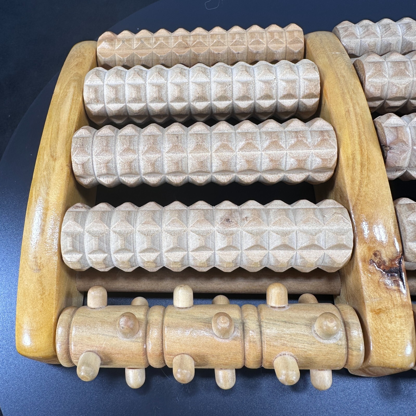 Wood Duel Foot Massager Roller XL Relax Relieve Pain TheraFlow Style
