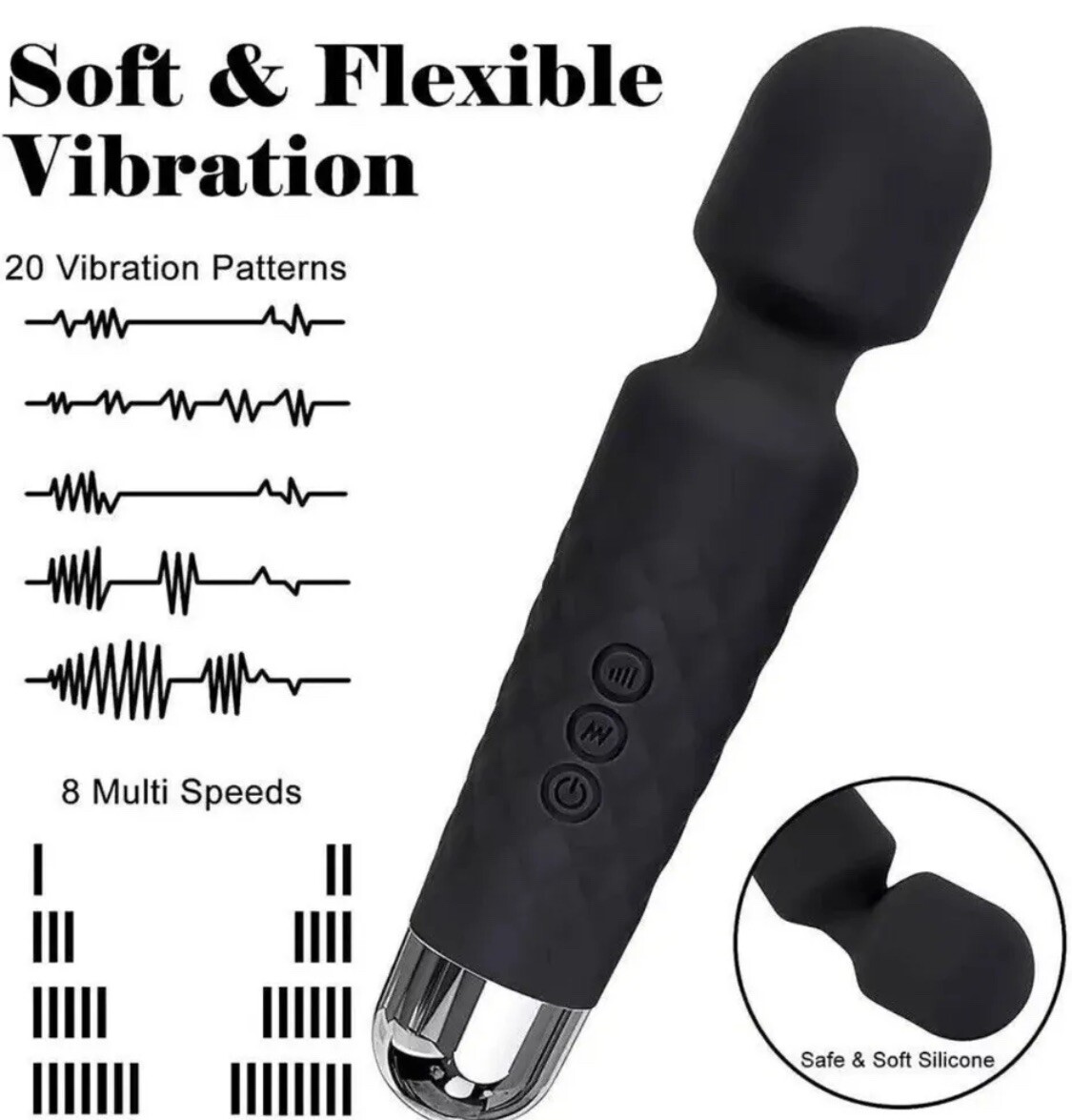 Mini Multi-Speed Magic Massager Wand Massage Powerful Full Body USB Rechargeable