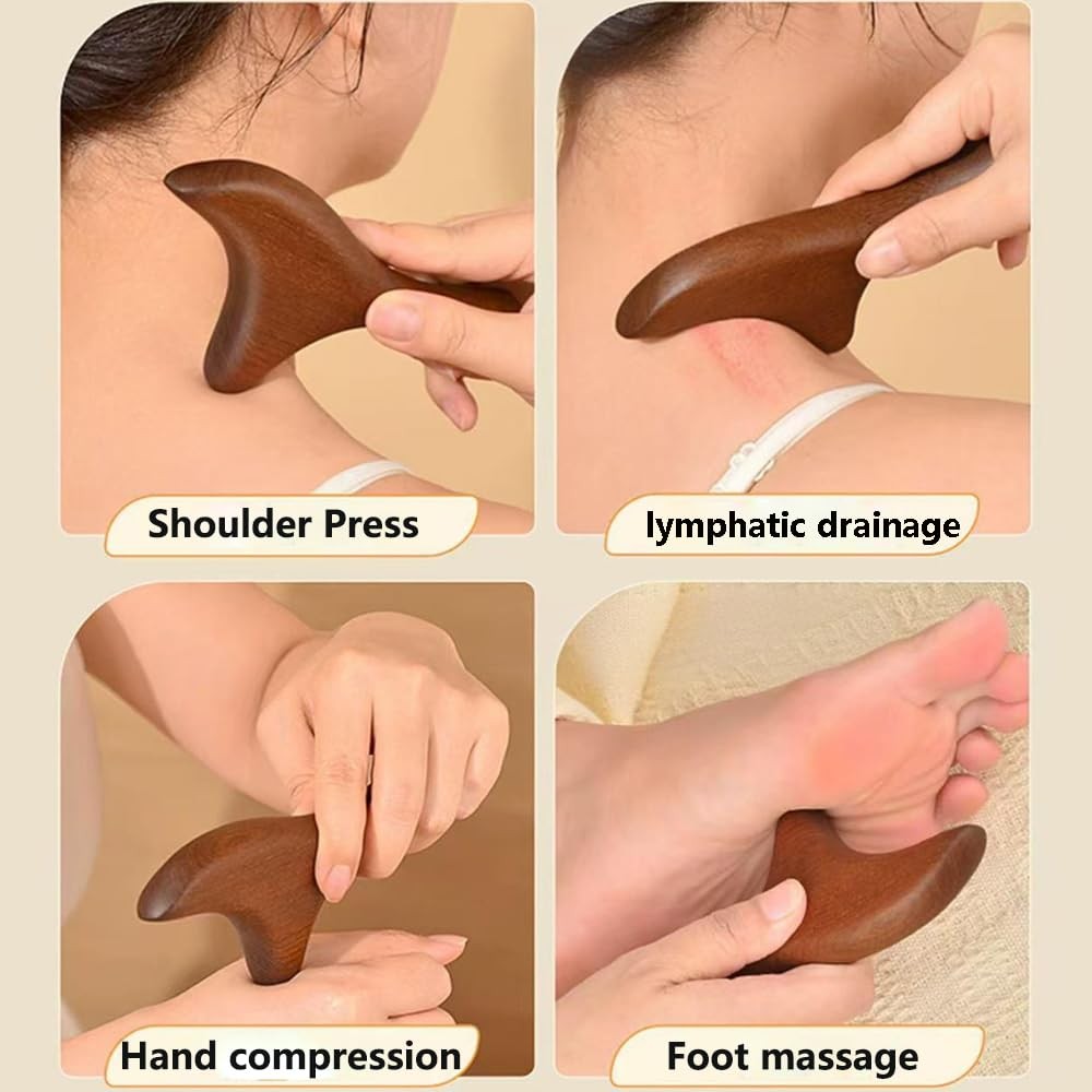 EULOGIST 4Pcs Wood Therapy Massage Tools Lymphatic Drainage Light Color