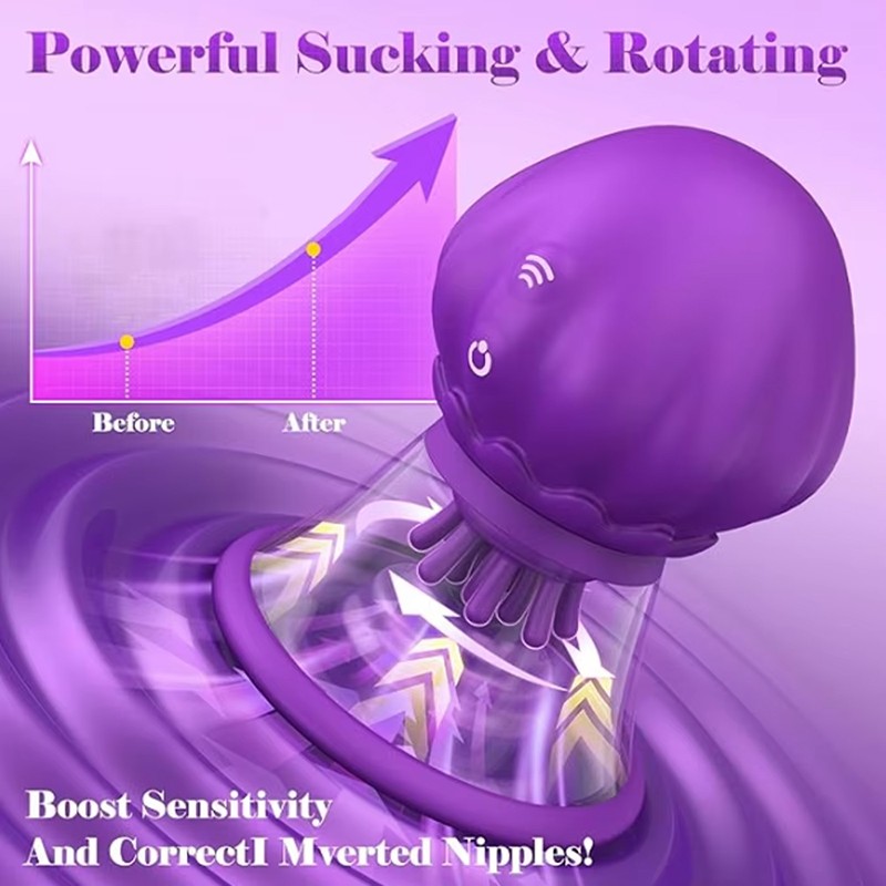 Breast Enhancer Sucker Enlarger Pump Jellyfish Suction Rotating Nipple Massager