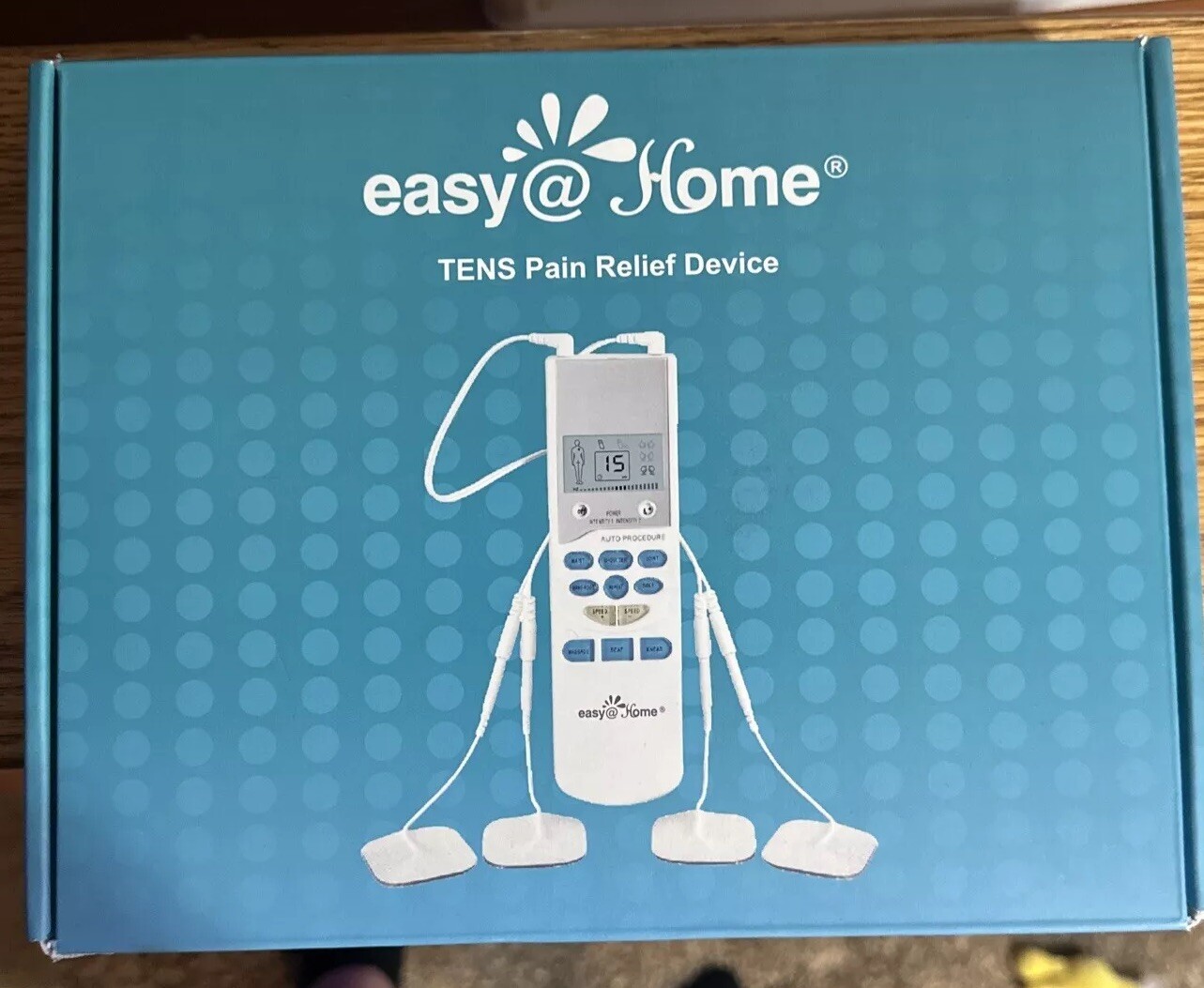 Easy @Home Tens Pain Relief Electronic Device in Box 4 Electrodes Free Shipping